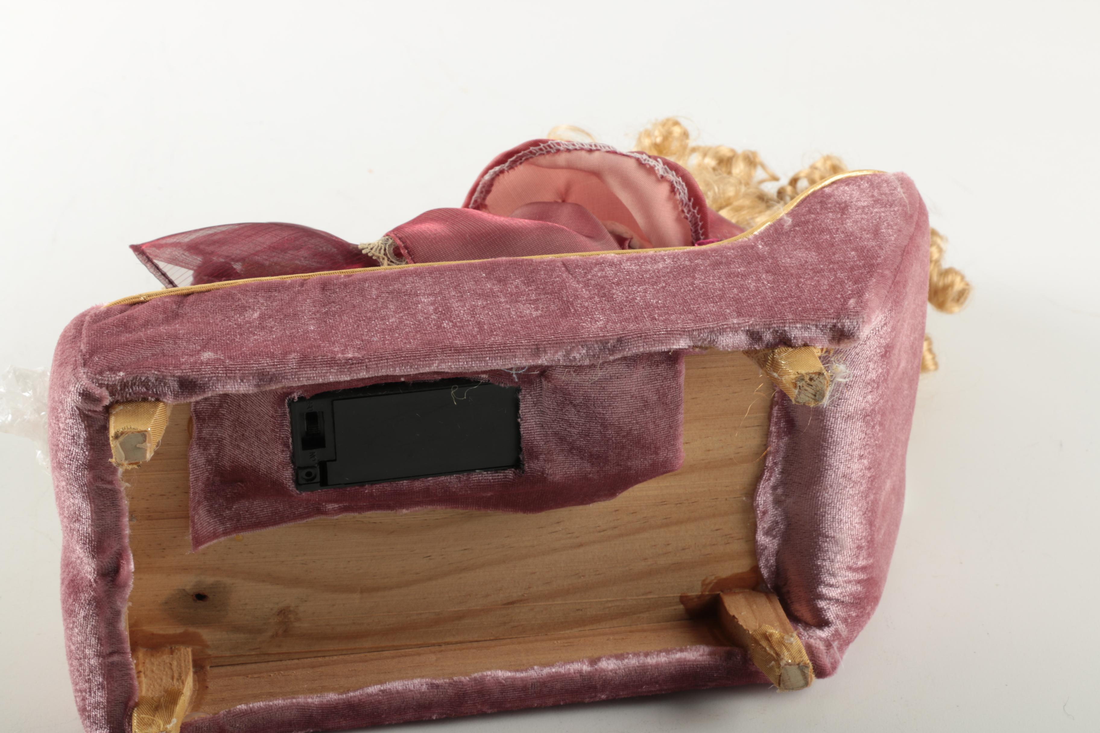 Victorian Style Doll On Sofa With Built In Music Box