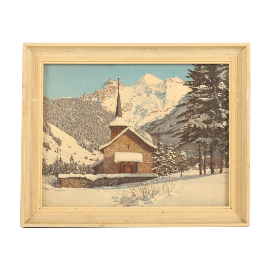 Giclee on Paper "Canderstag From Church Towards Blumis-Alp"