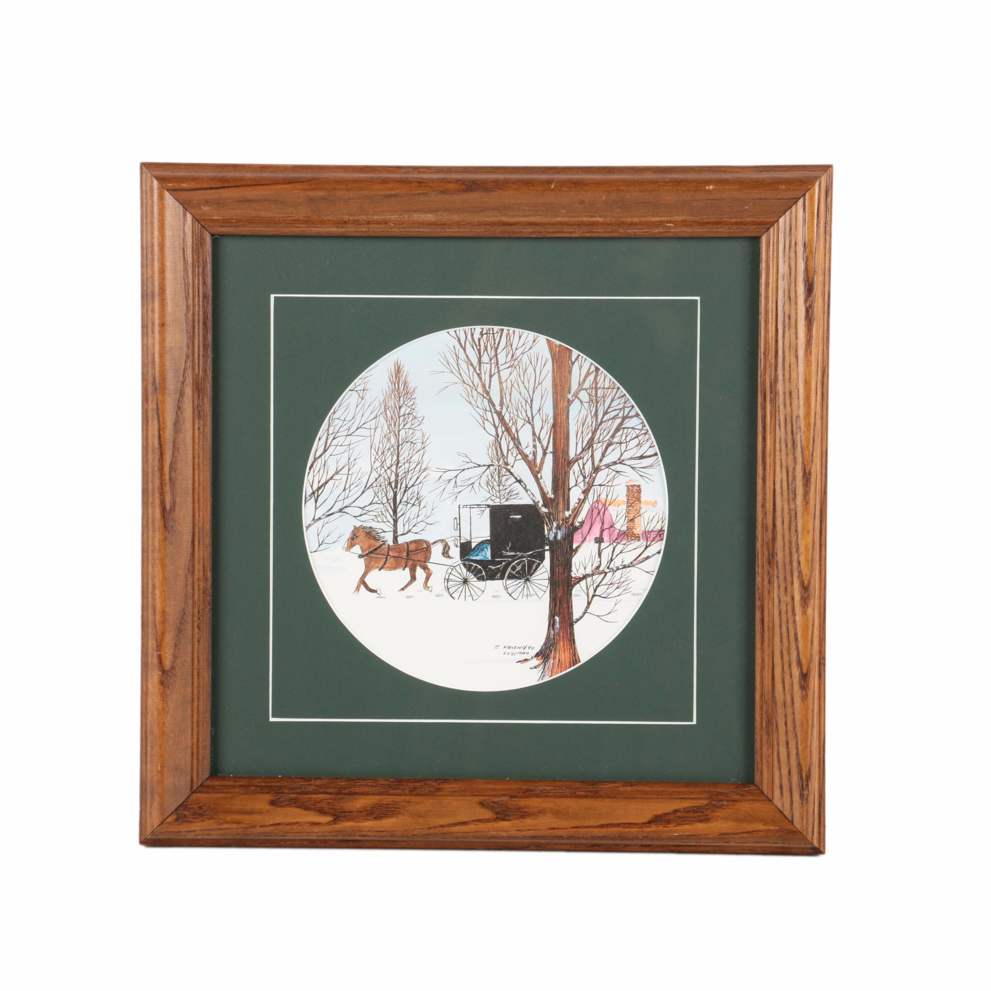 James G. Friend Limited Edition Reproduction Print "Amish Trotter"
