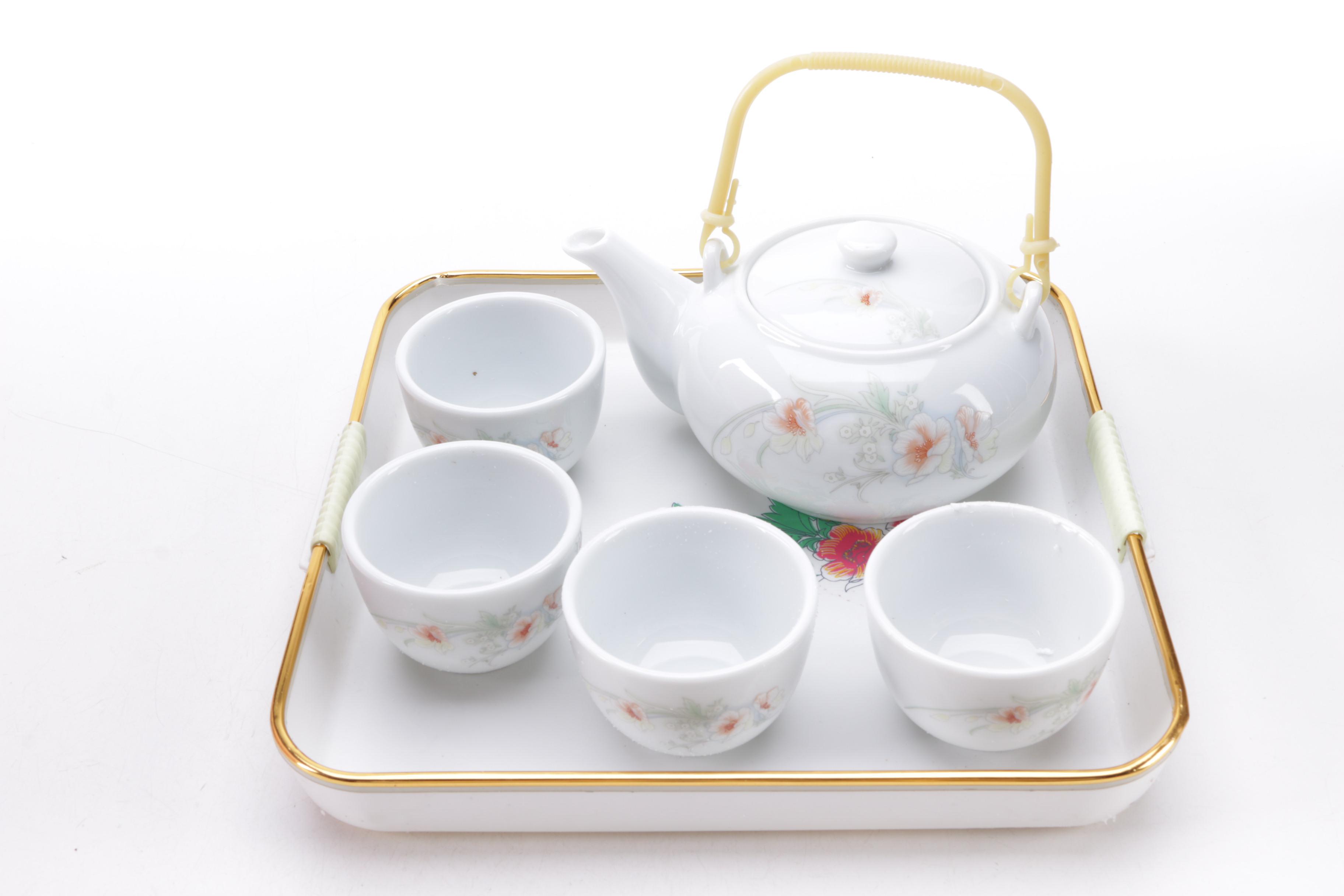 Japanese Tea Set and Serving Dish