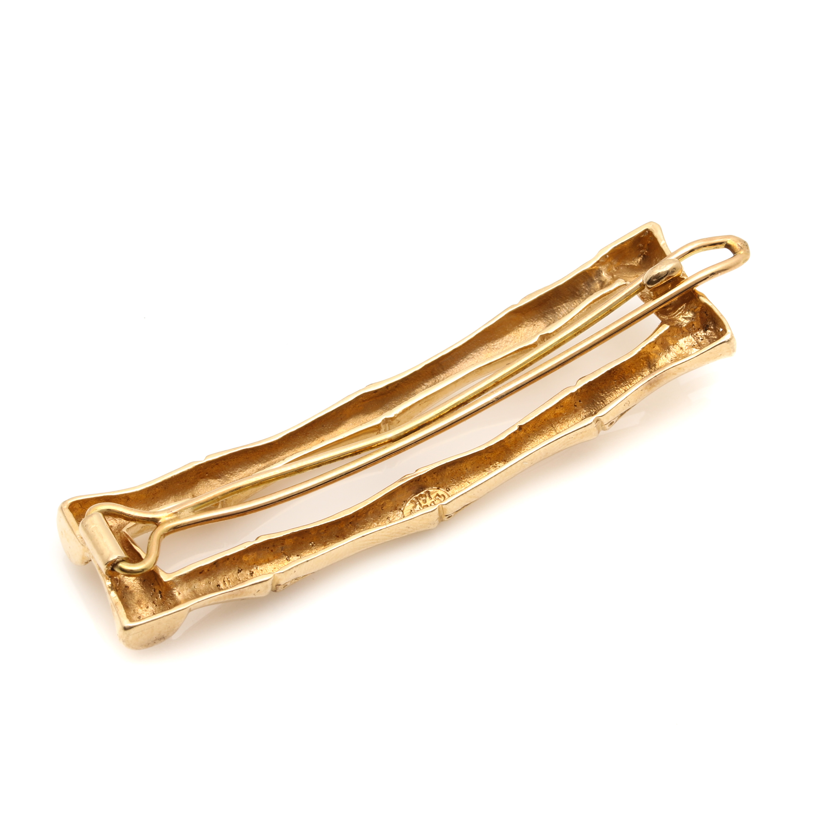 14K Yellow Gold Bamboo Barrette