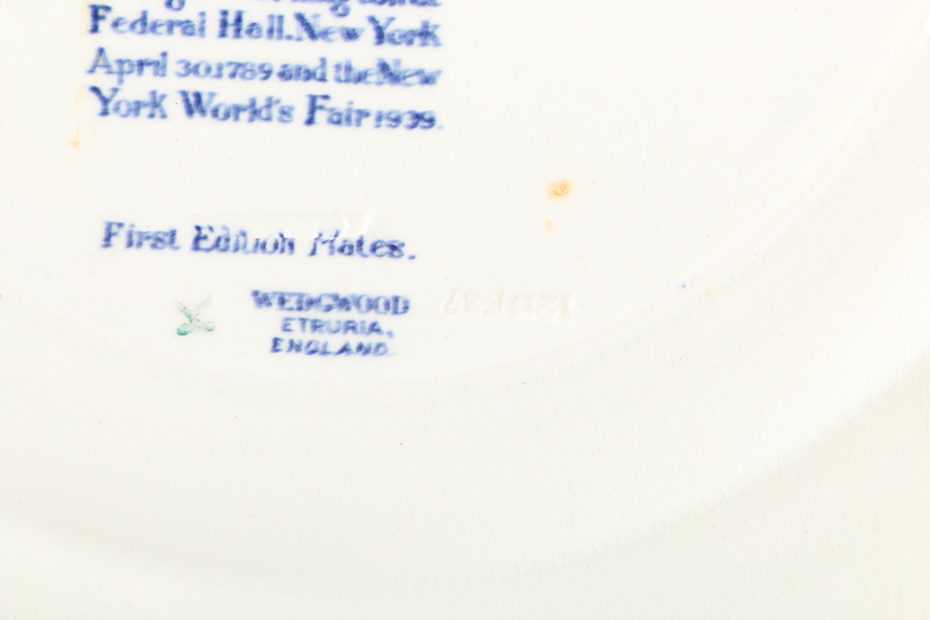 Wedgwood George Washington Inaugural Commemorative Plates