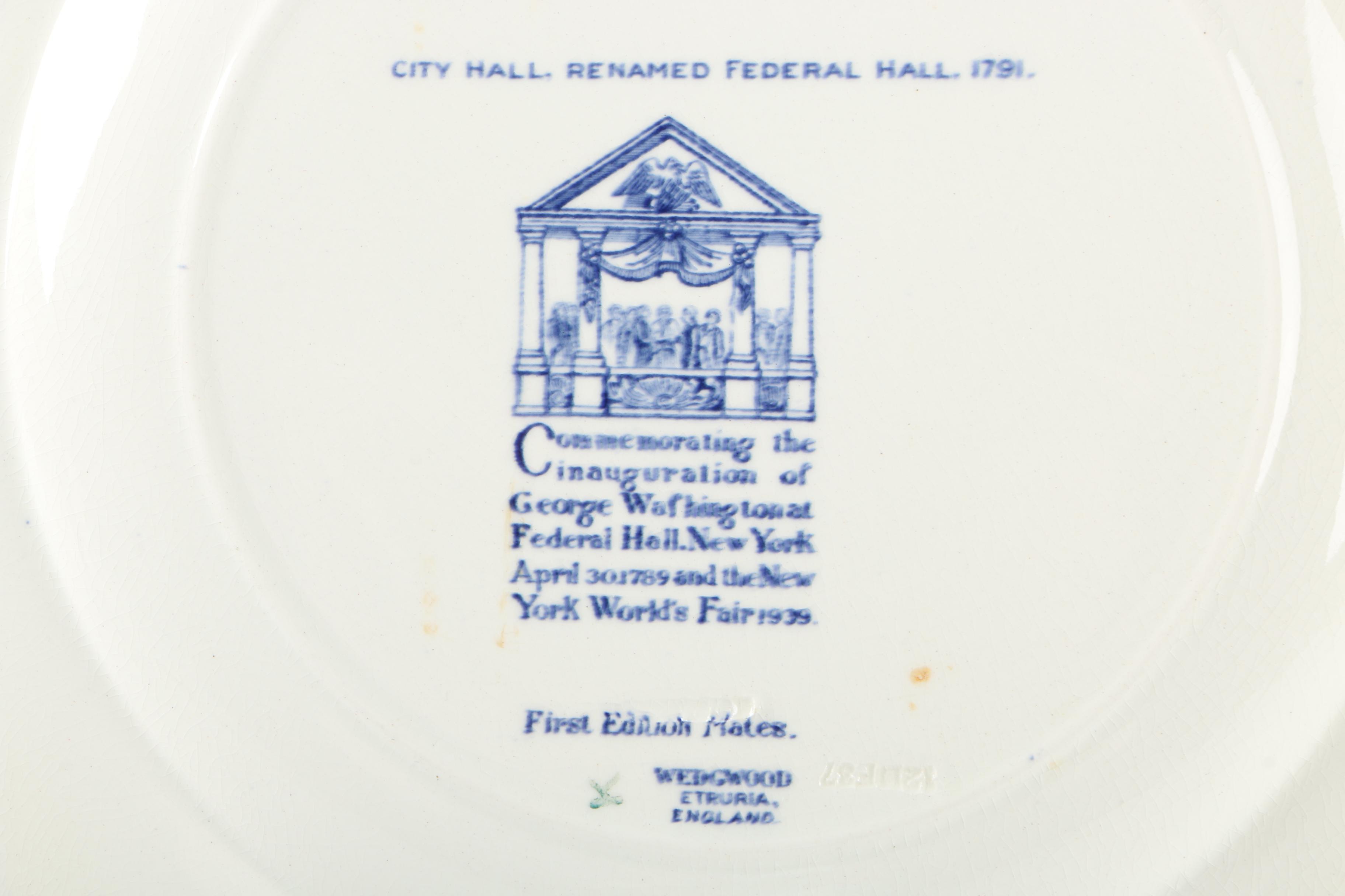 Wedgwood George Washington Inaugural Commemorative Plates