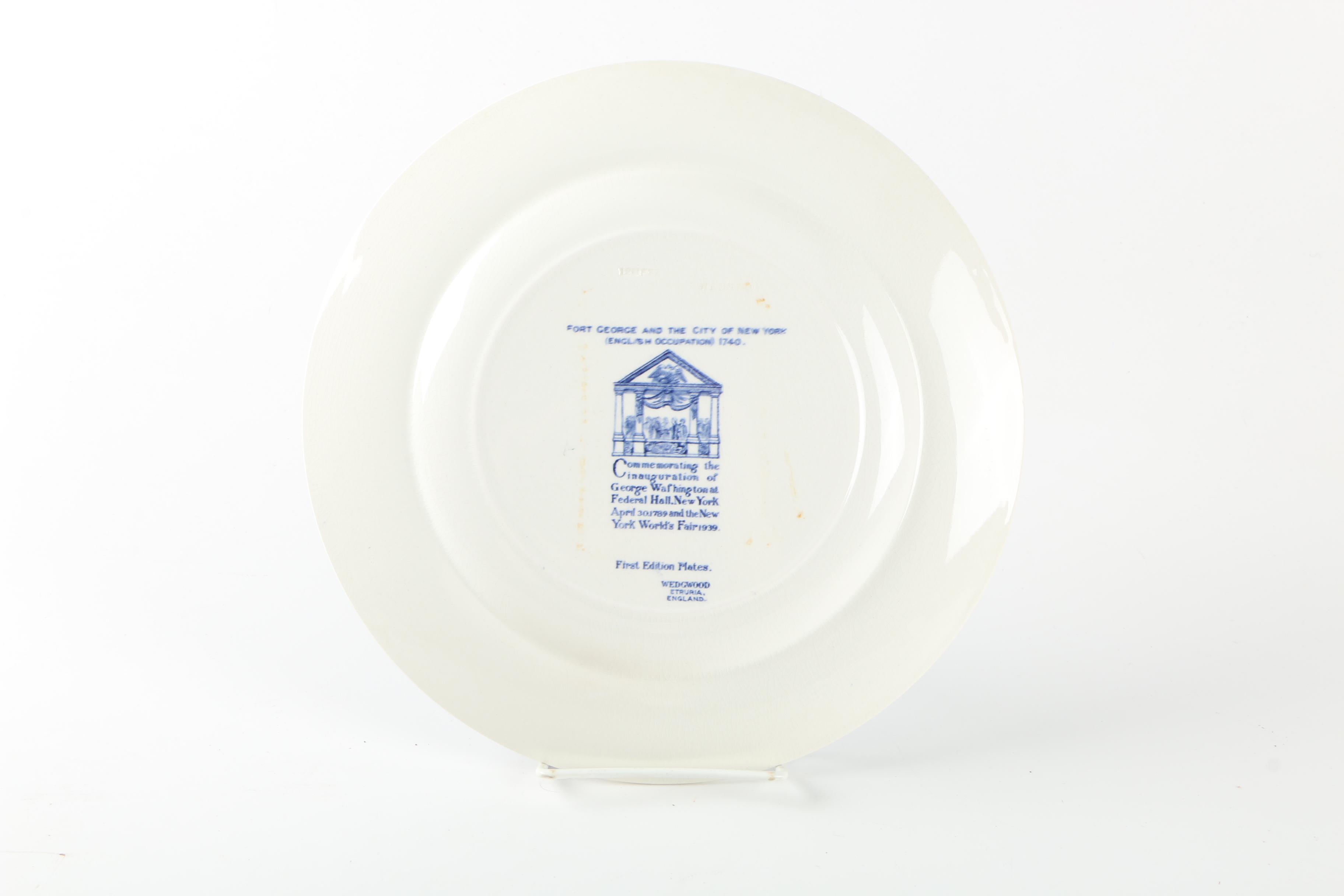 Wedgwood George Washington Inaugural Commemorative Plates