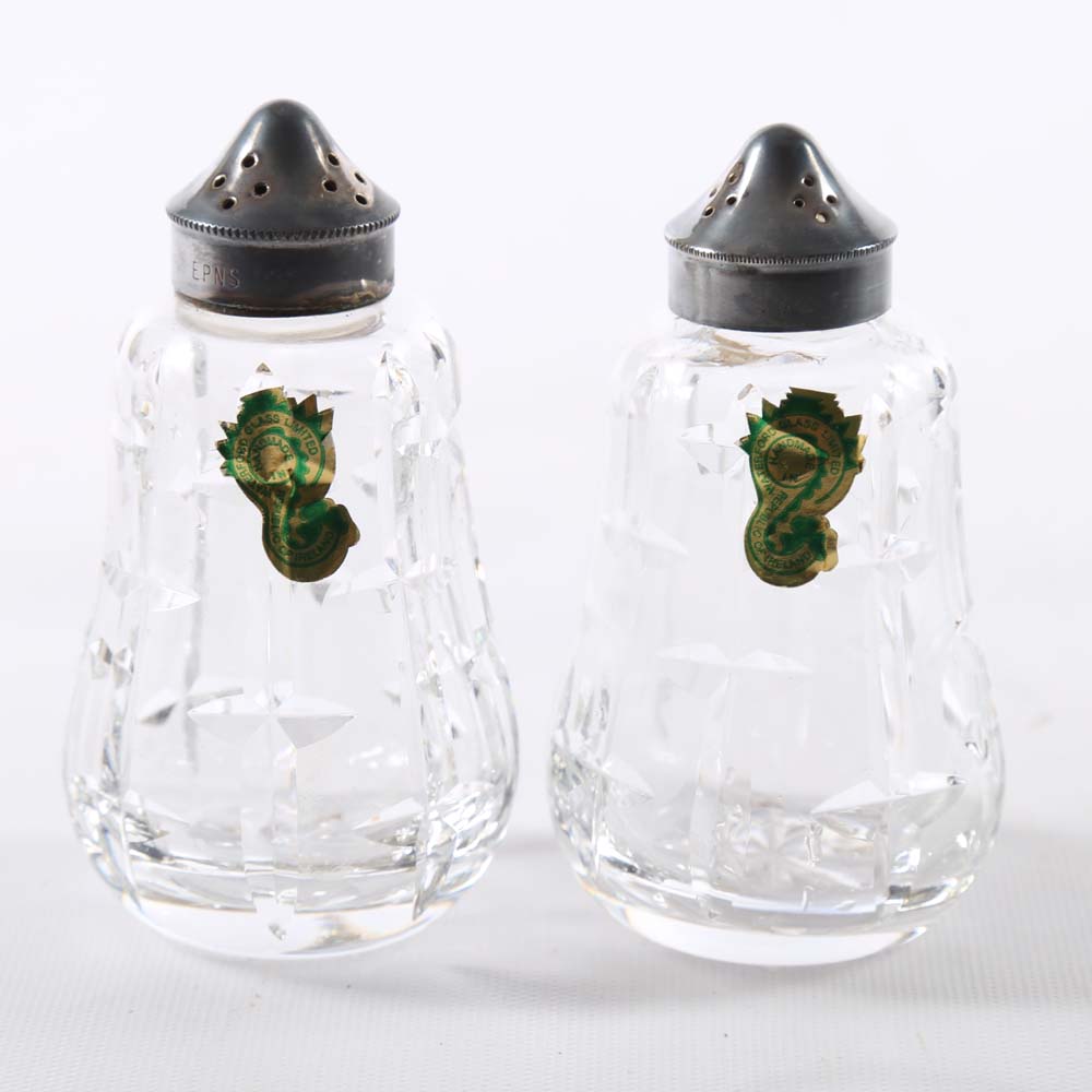 Waterford Crystal Salt and Pepper Shakers with a Sugar Caster