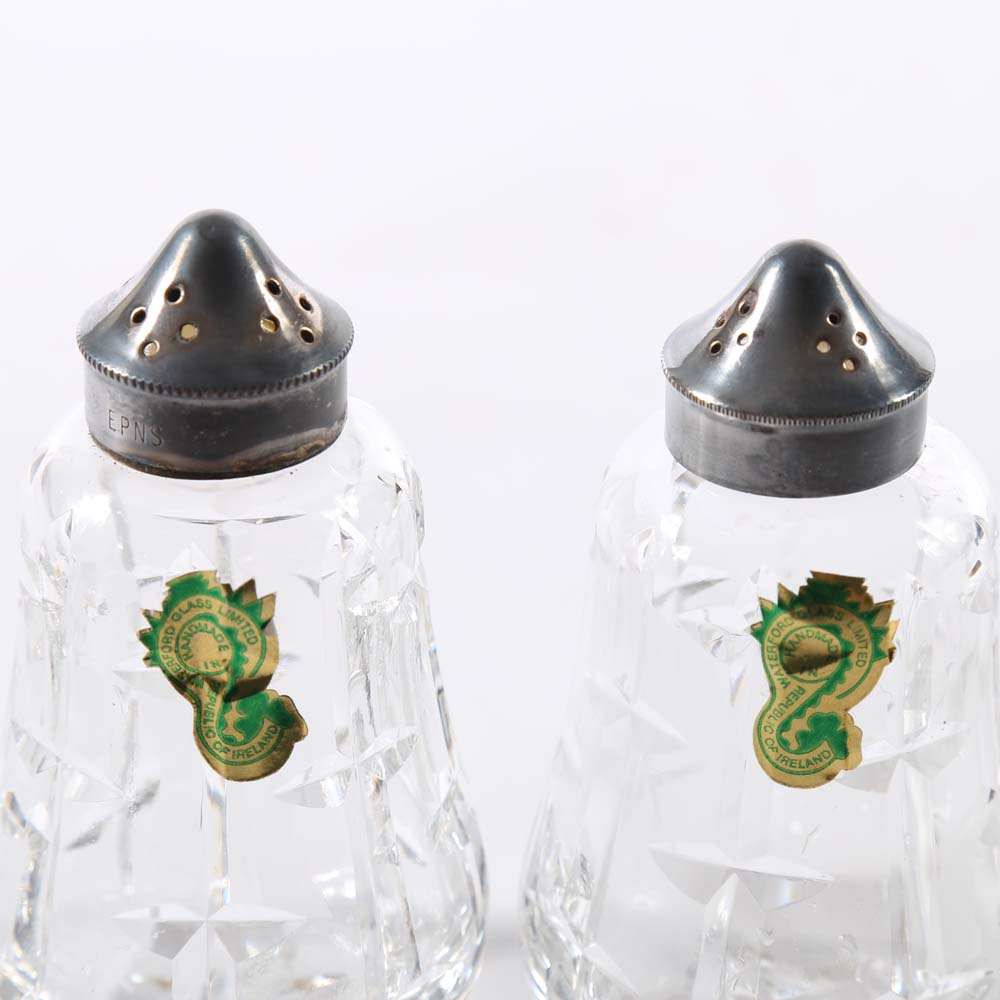 Waterford Crystal Salt and Pepper Shakers with a Sugar Caster