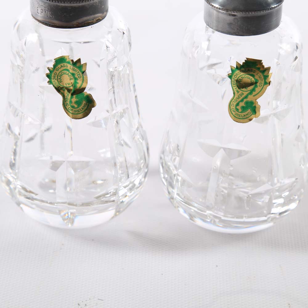 Waterford Crystal Salt and Pepper Shakers with a Sugar Caster