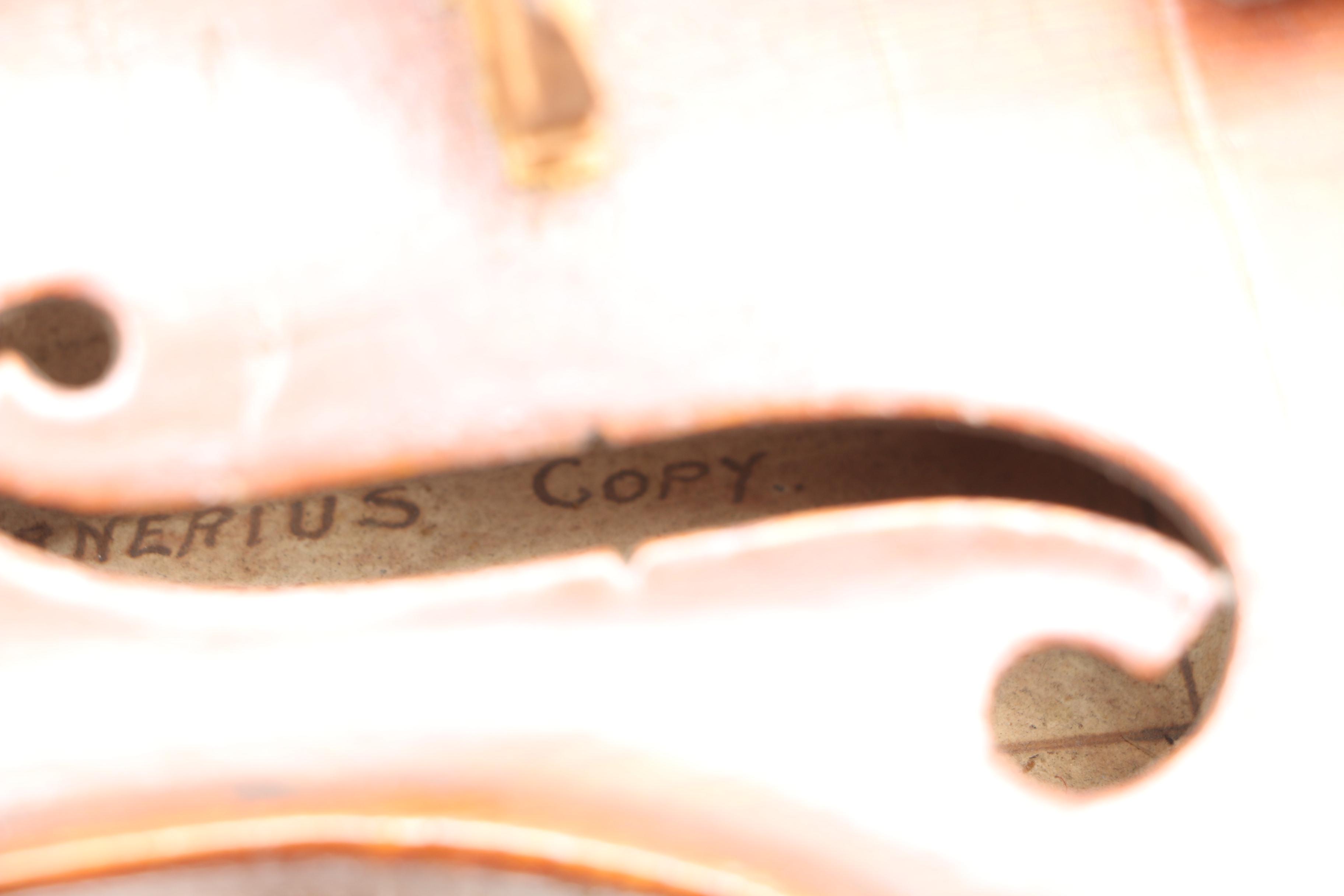 Vintage Frank Holcomb After Guarnerius Reproduction Violin