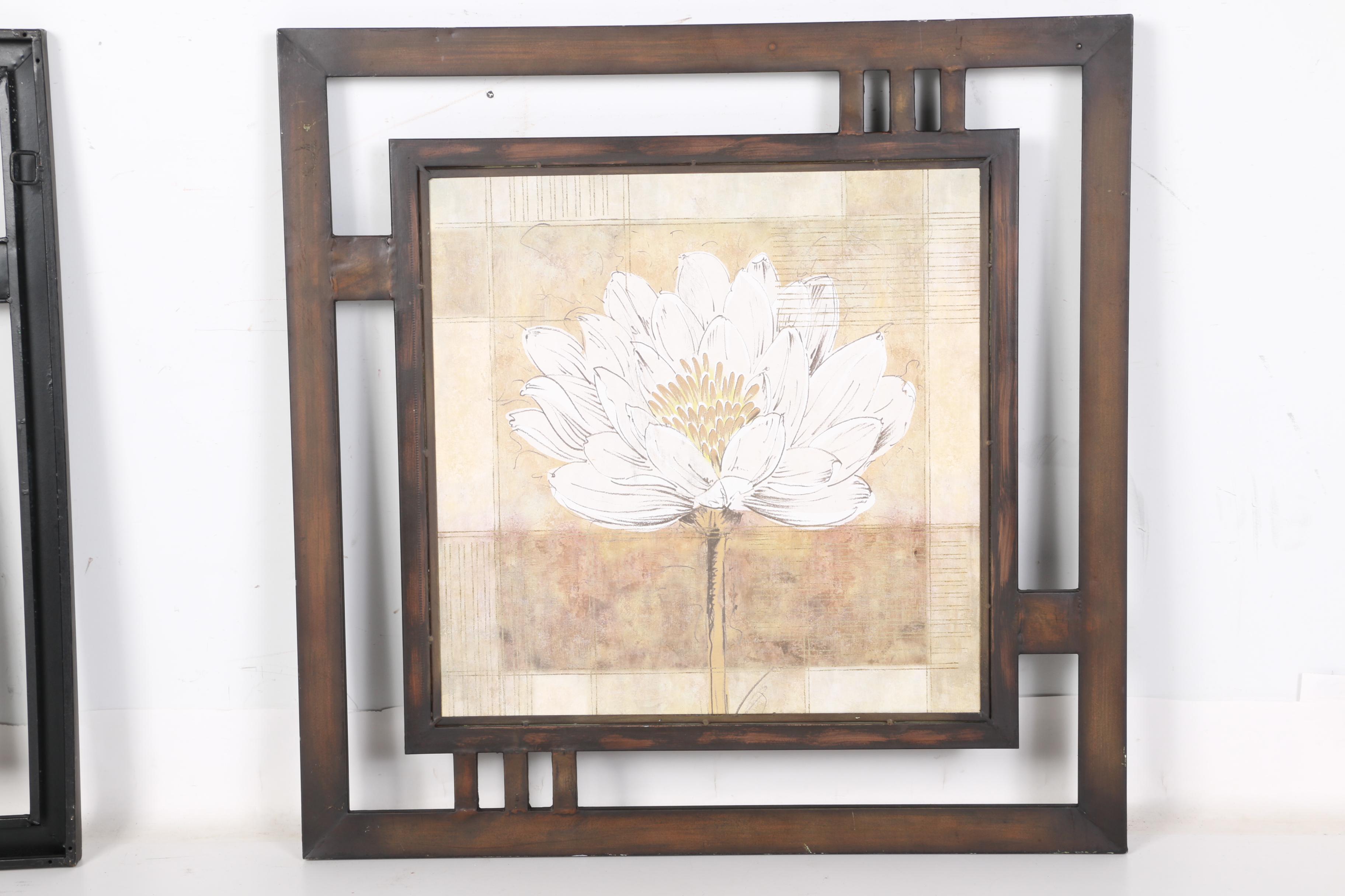 Pair of Floral Offset Lithographs