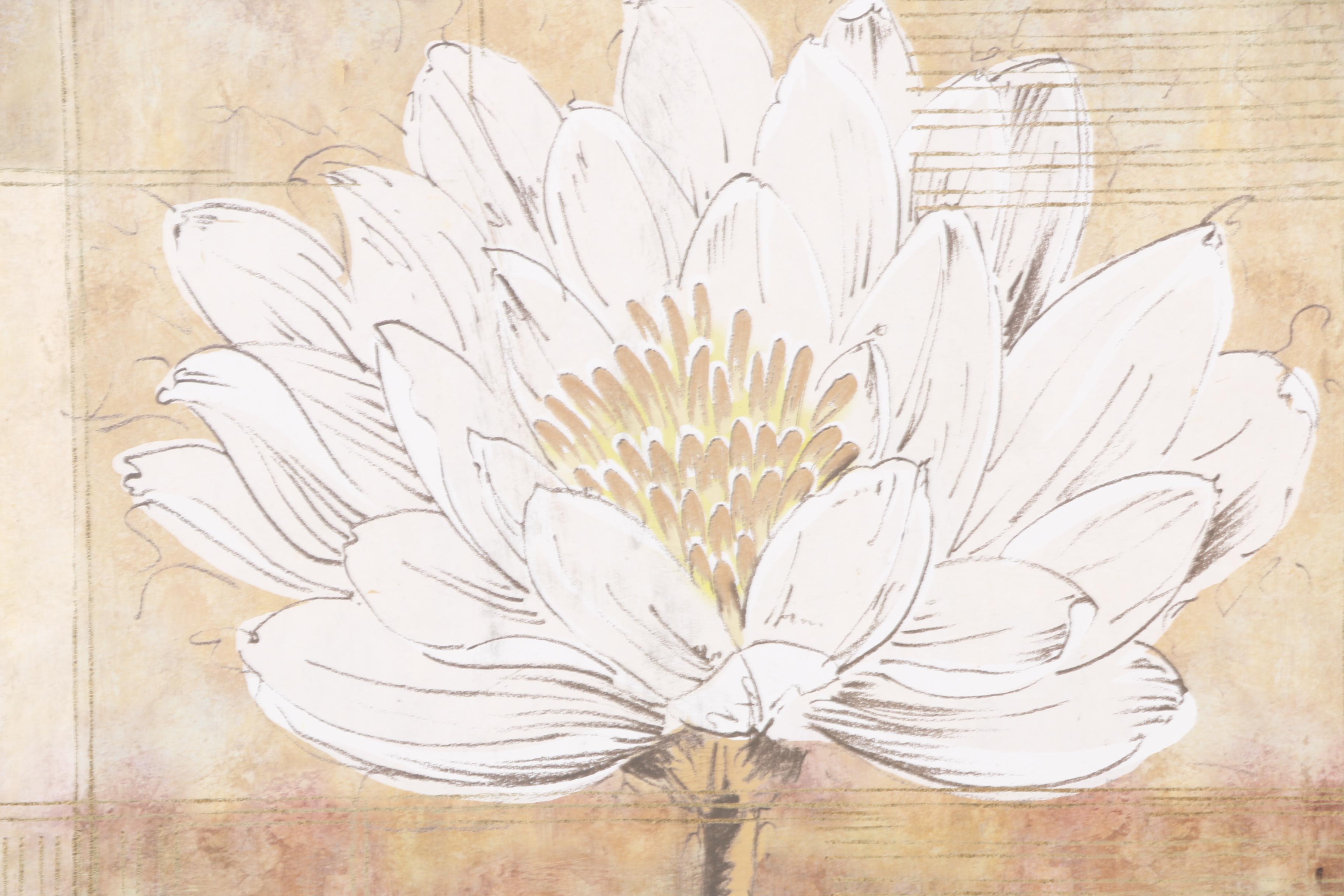 Pair of Floral Offset Lithographs