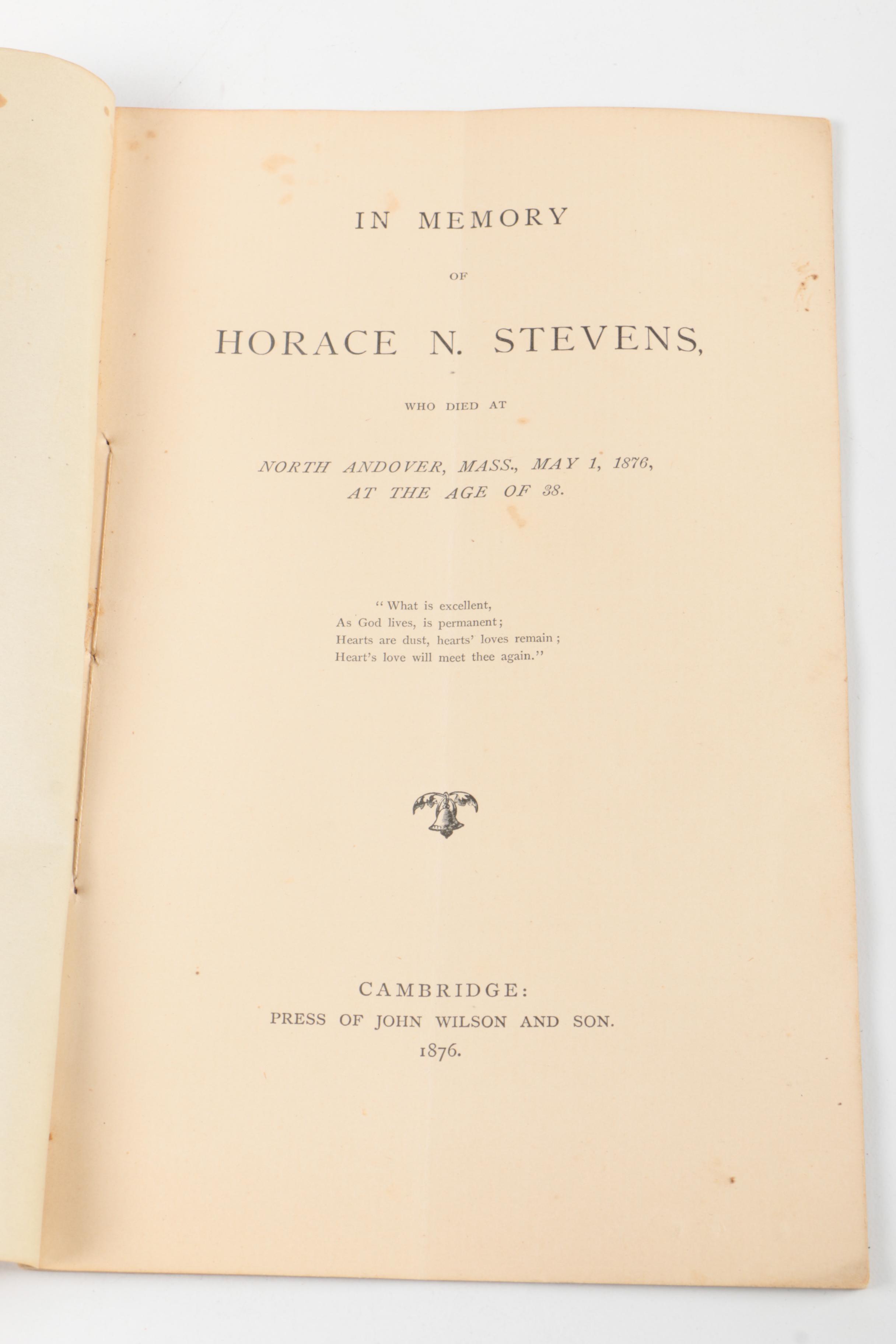 Vintage  Adams Biography and Antique Funeral Program