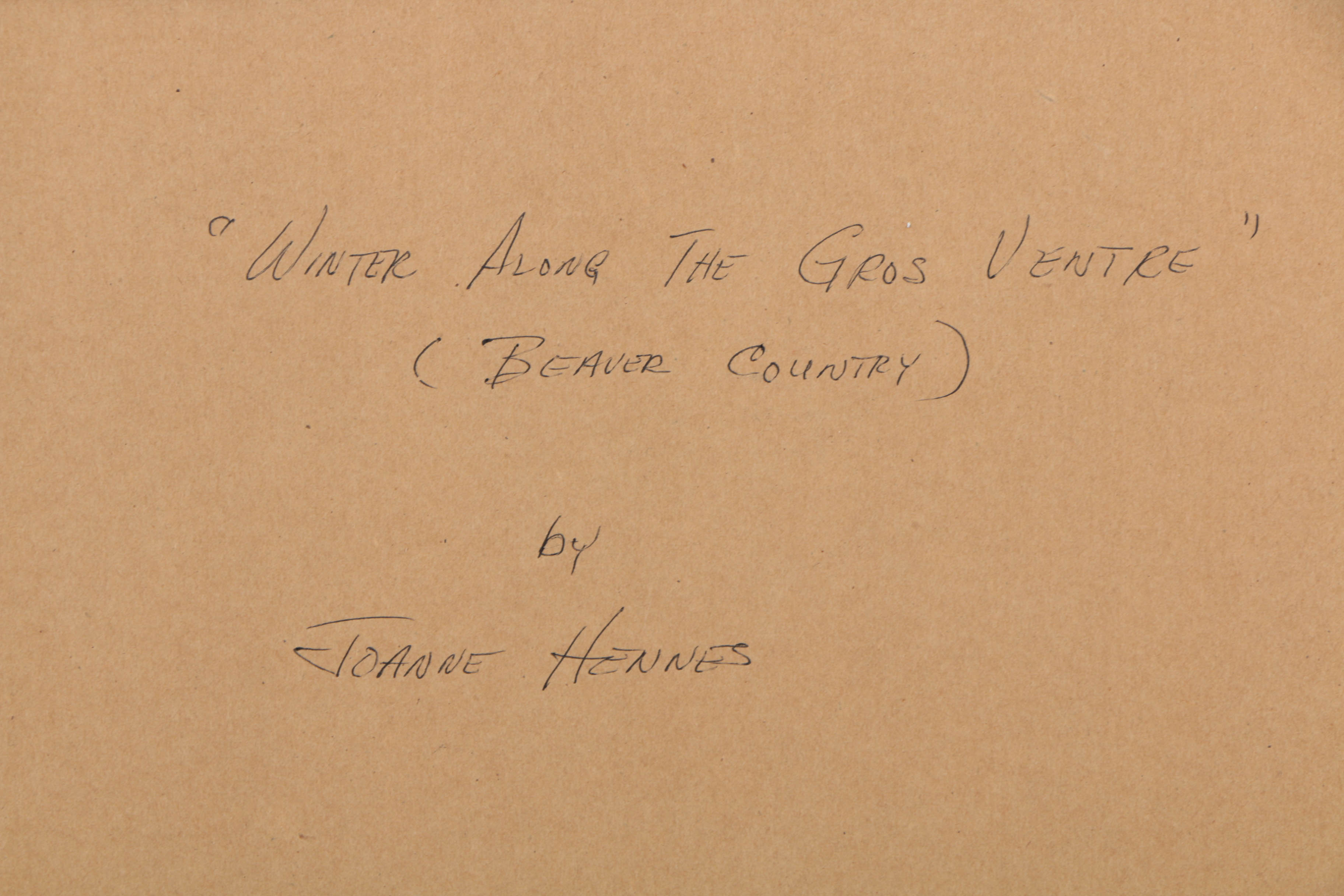 Joanne Hennes Limited Edition Giclée Print "Winter Along the Gros Ventre"