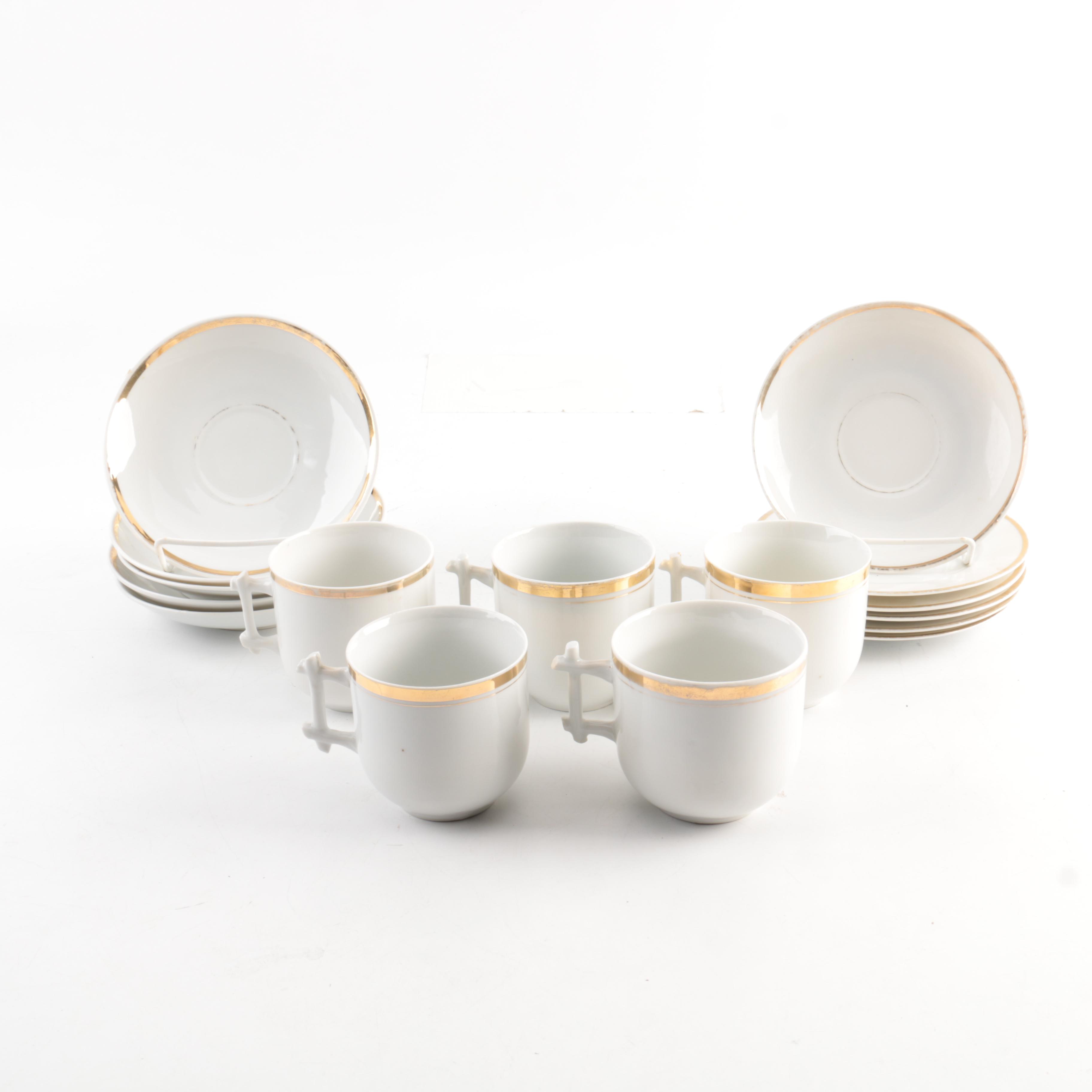 Vintage Porcelain Coffee Cups and Saucers