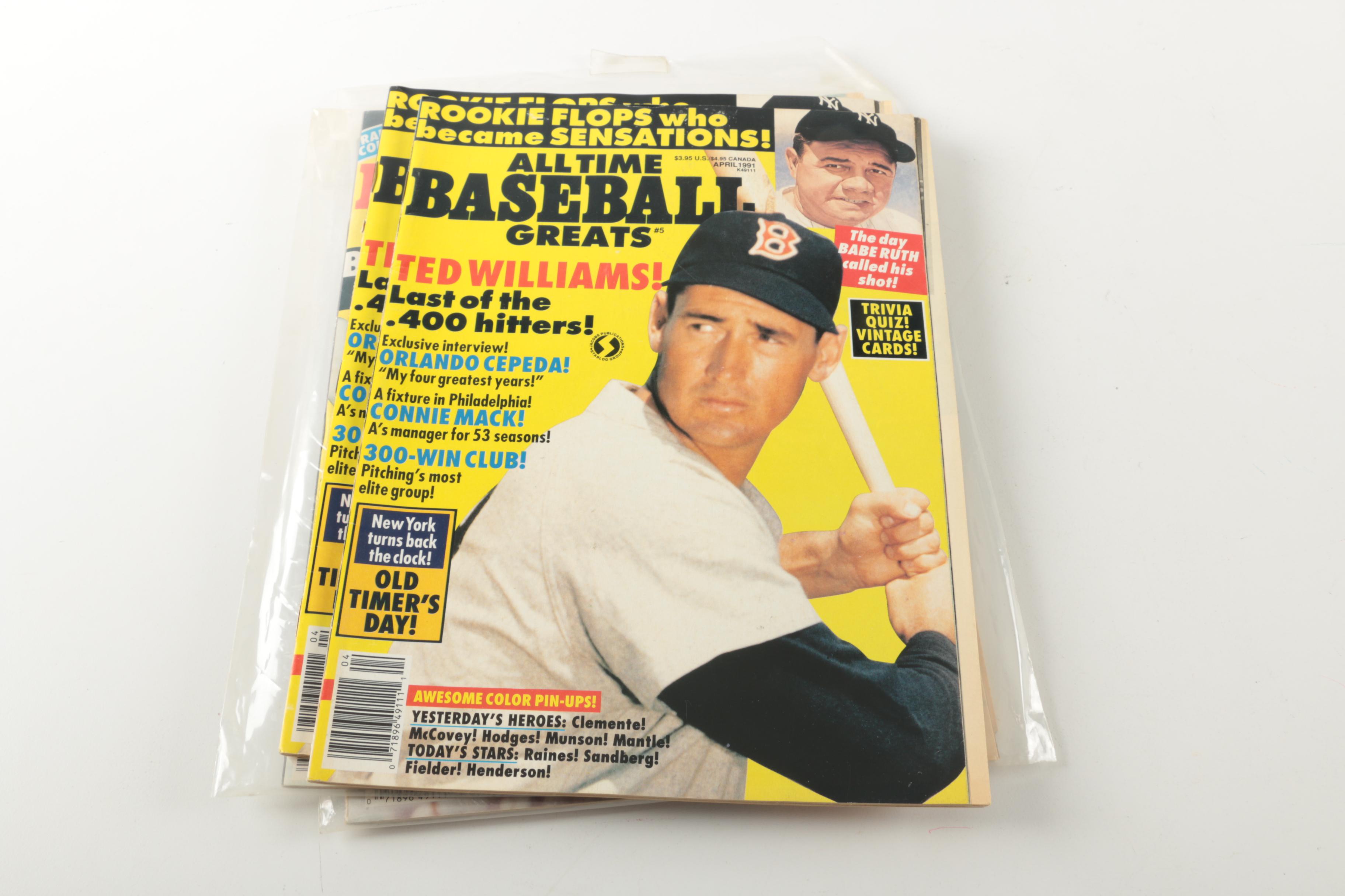 1990 and 1991 "All Time Baseball Greats" Magazines