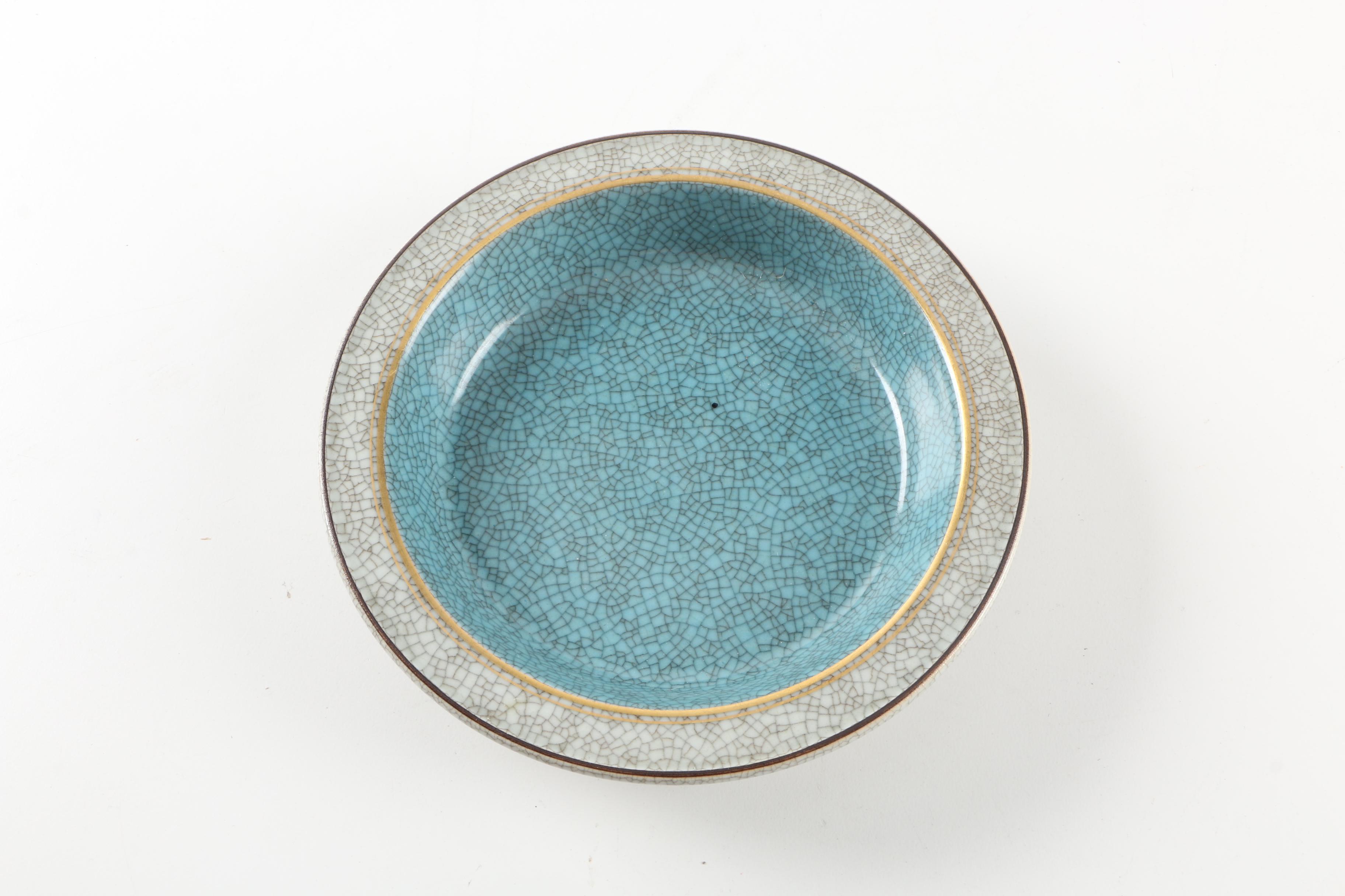 1959 Royal Copenhagen Teal and Sage Green Porcelain Bowl