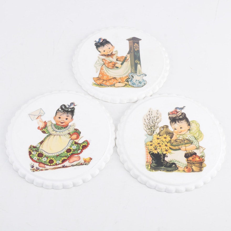 Set of Ceramic Wall Hangings after Charlot Byj