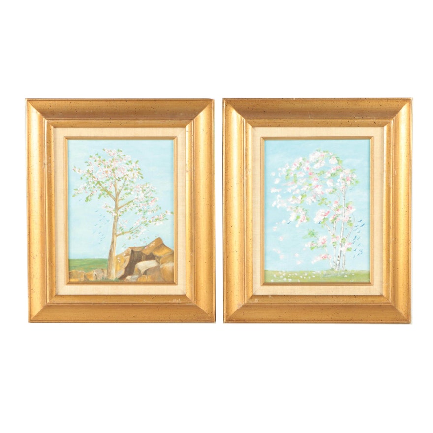 Oil Paintings of Flowering Trees