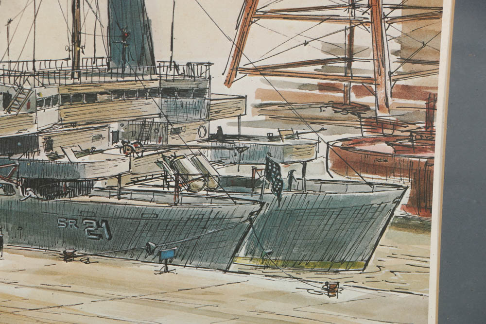 Bob Peck Limited Edition Offset Lithographs of Military Vessels