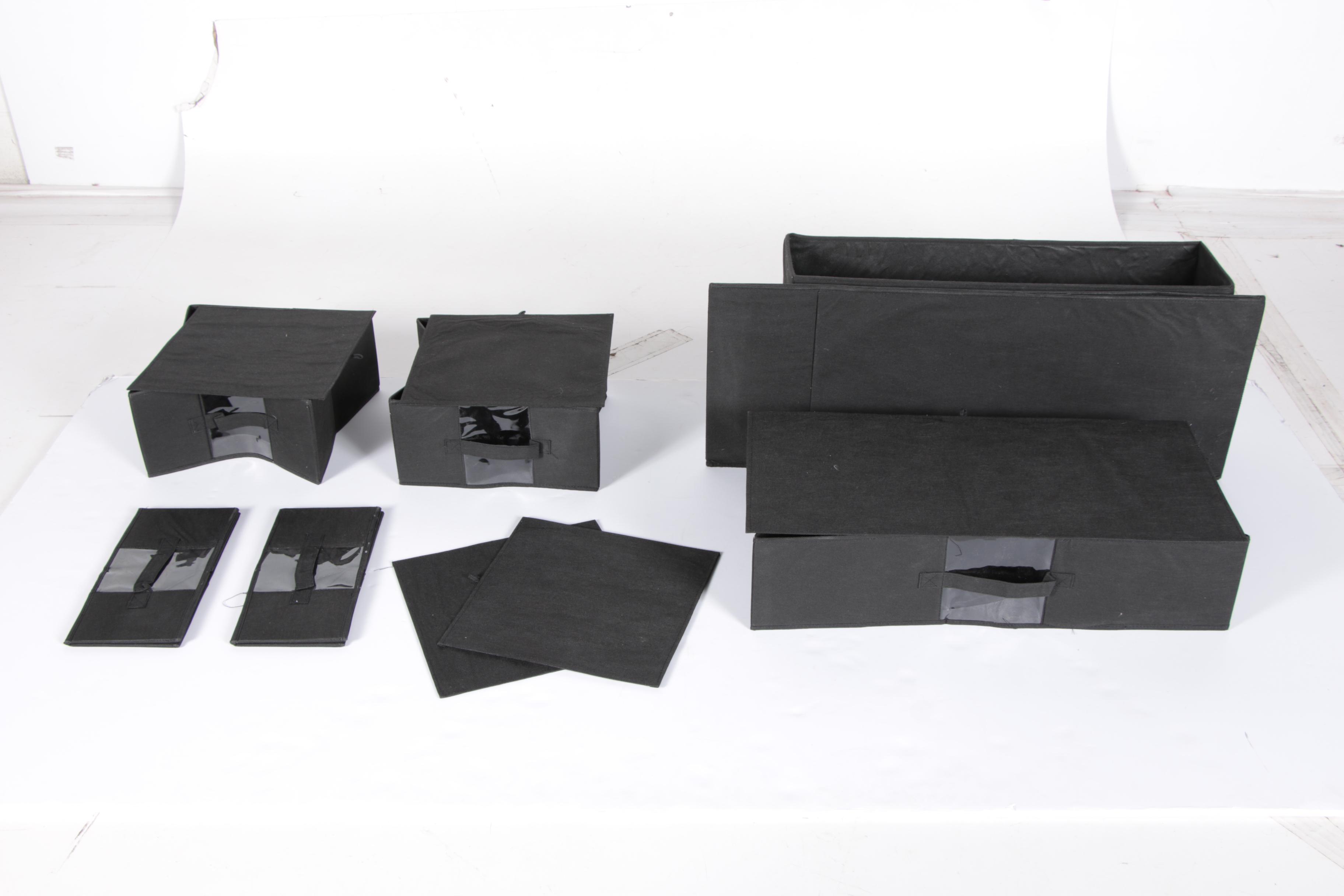 Black Canvas Storage Containers