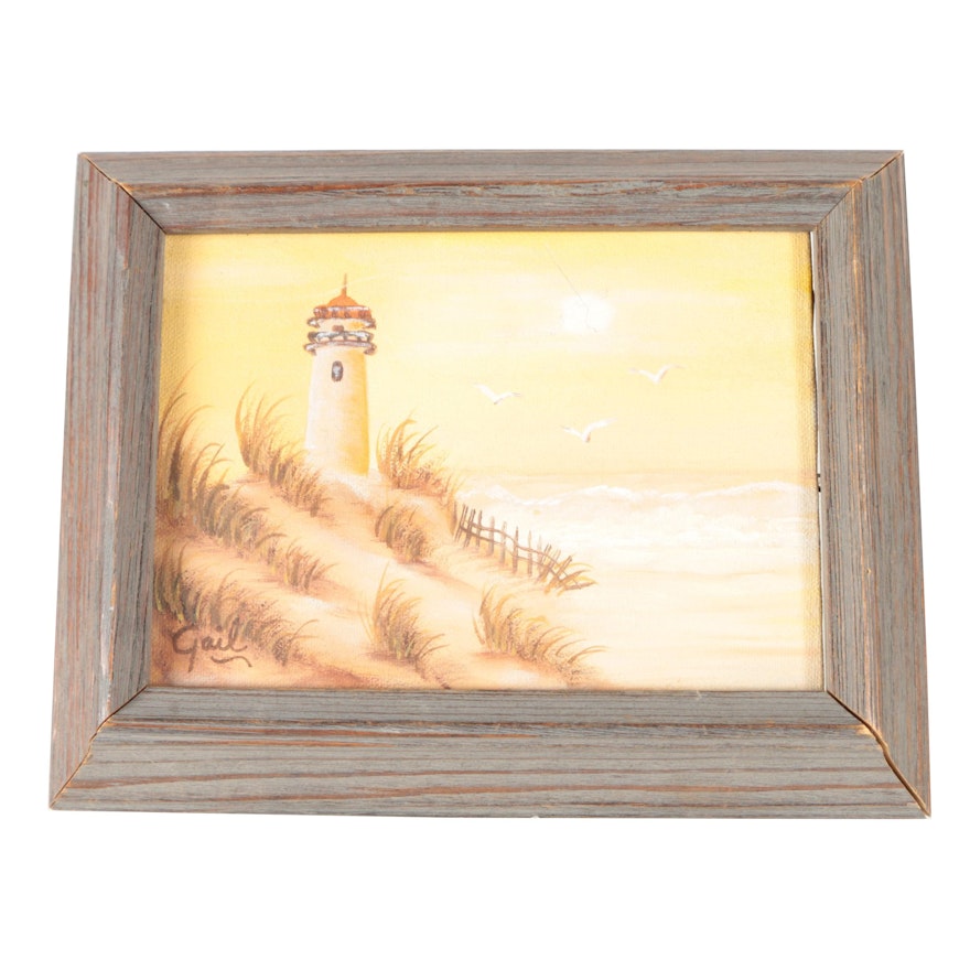 Gail Oil Painting on Canvas of a Lighthouse