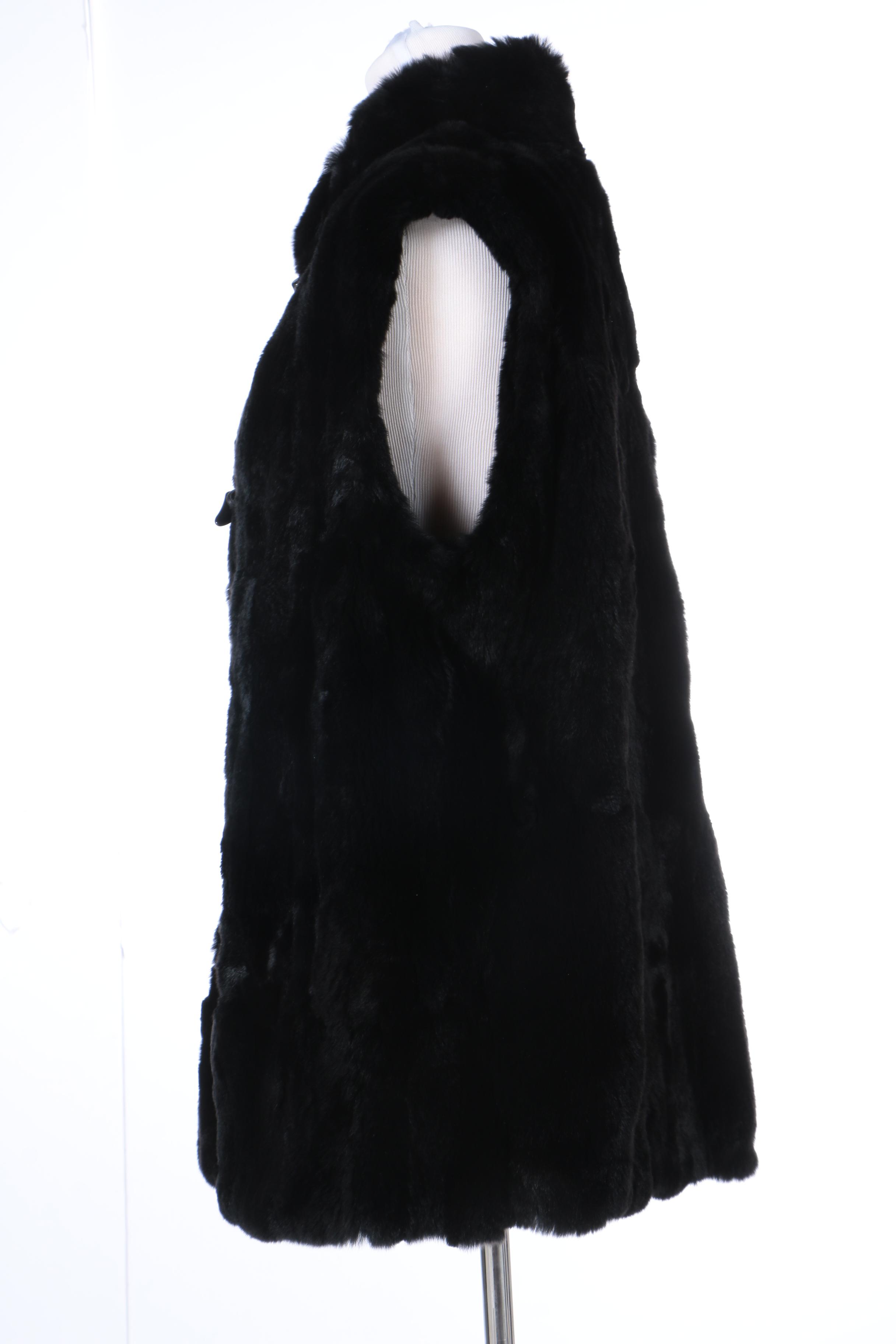 Bergama Rabbit Fur Toggle Vest
