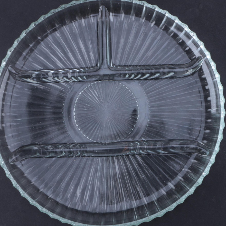 Sectioned Glass Serving Platter