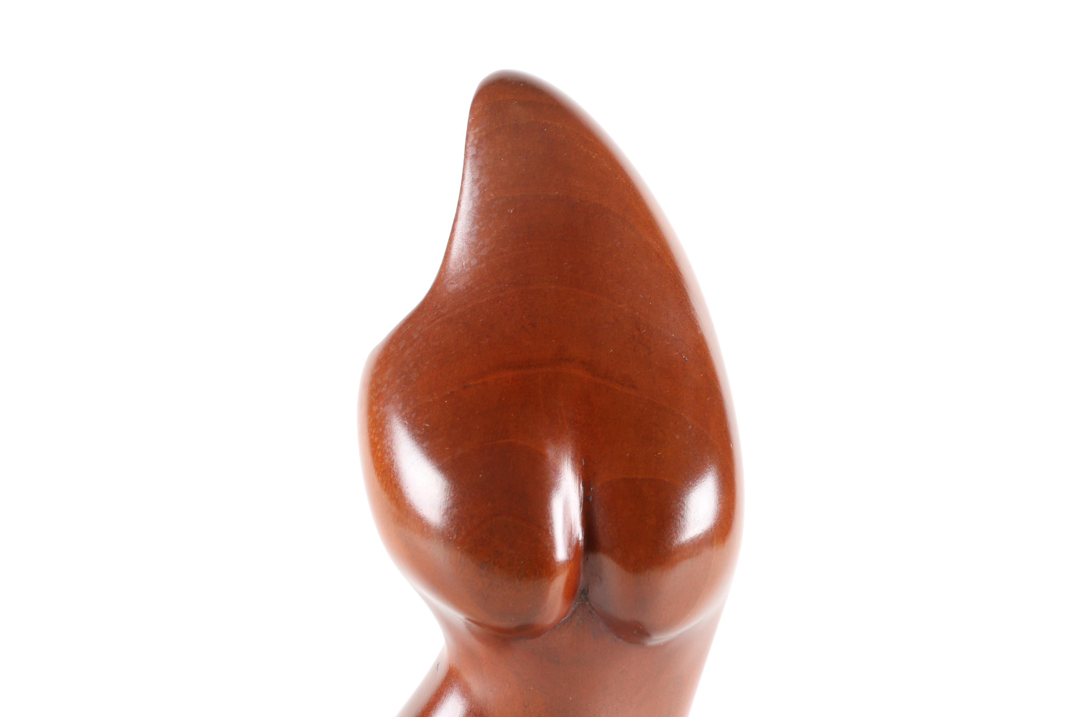 T. Ashbrook Wooden Sculpture Abstracted Female Nude