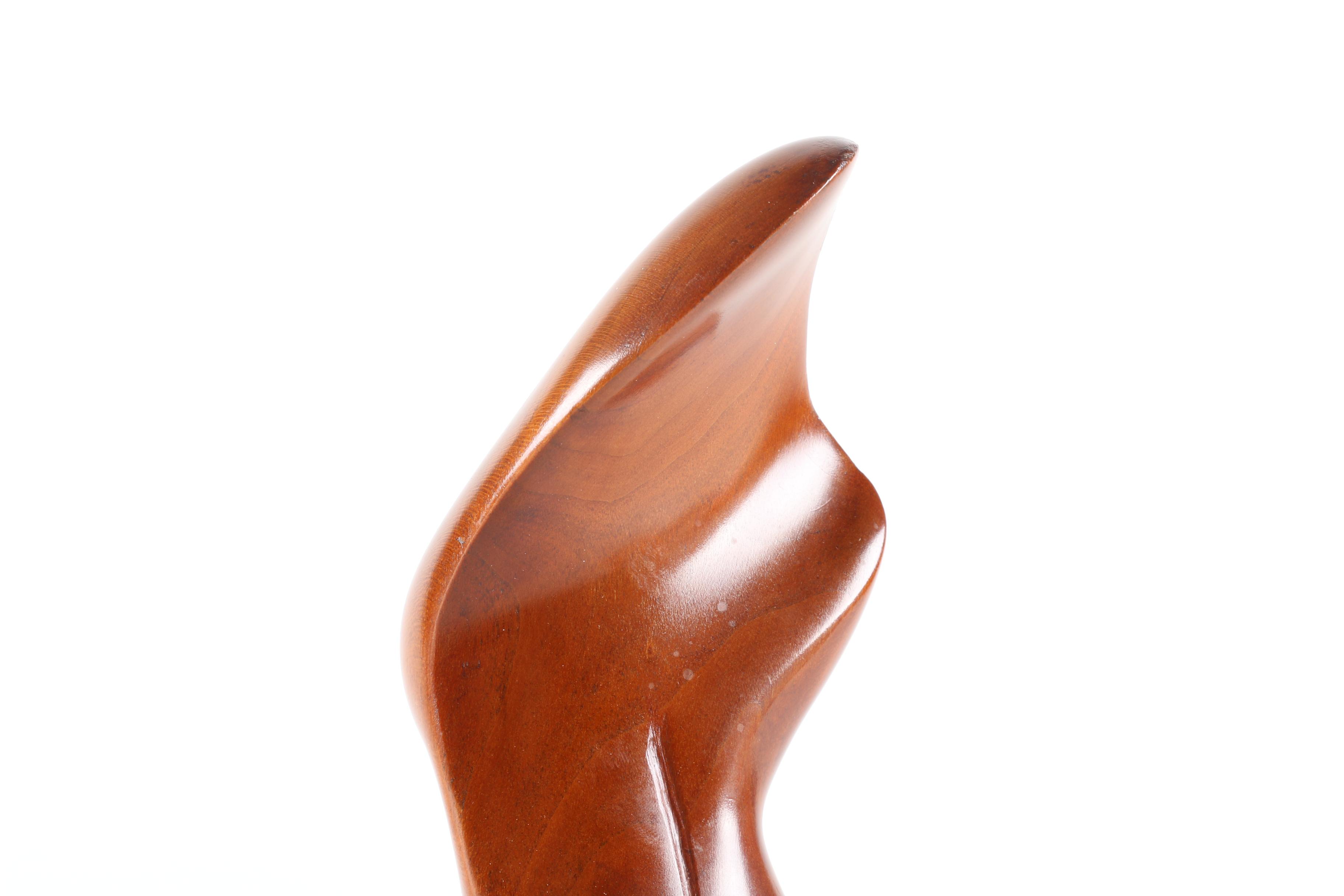 T. Ashbrook Wooden Sculpture Abstracted Female Nude