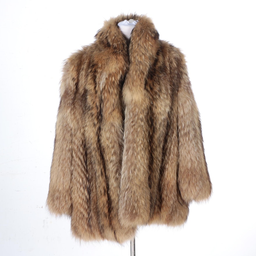 Women's Tanuki Fur Coat