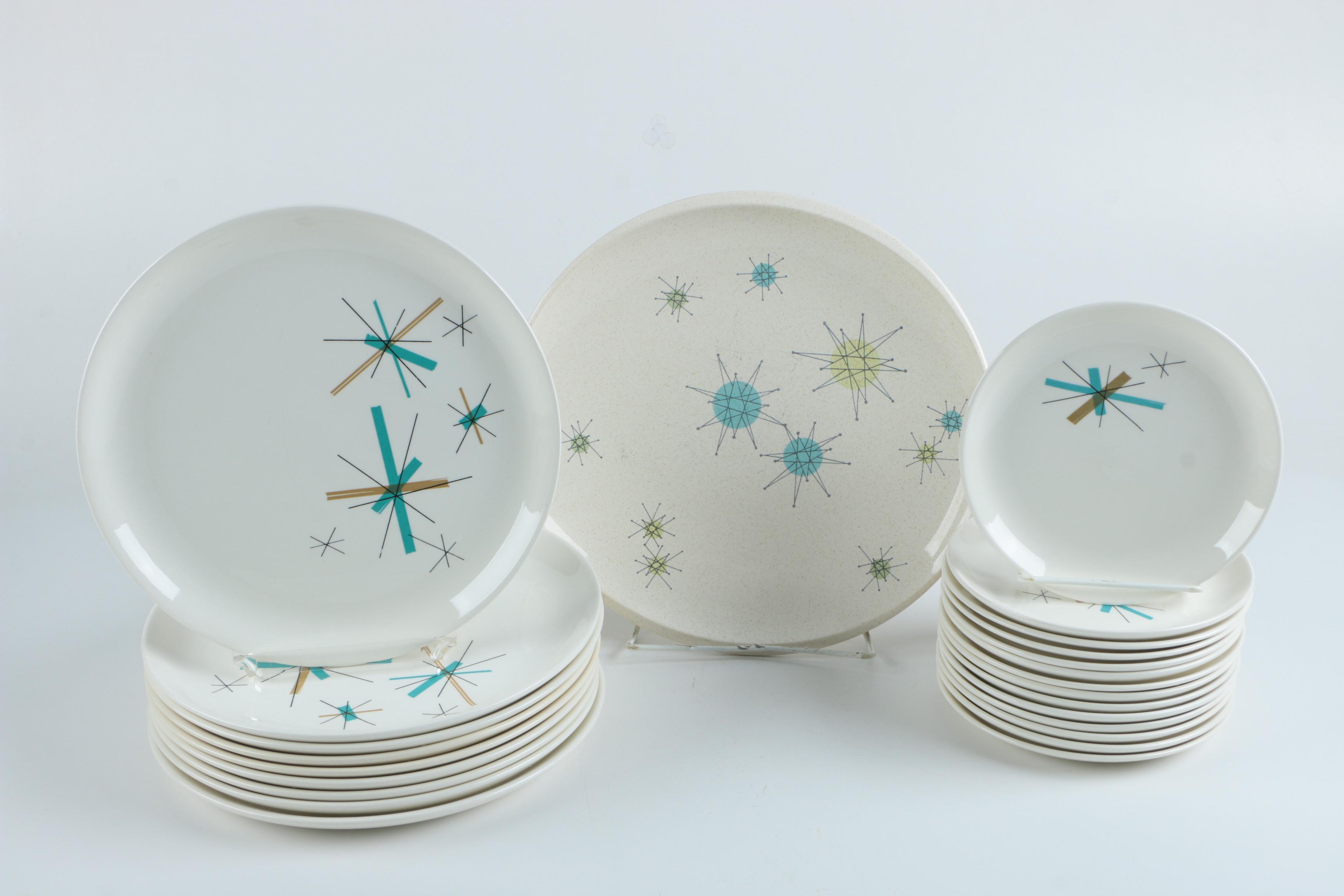 Mid Century Tableware including Franciscan "Starburst" and Salem "North Star"