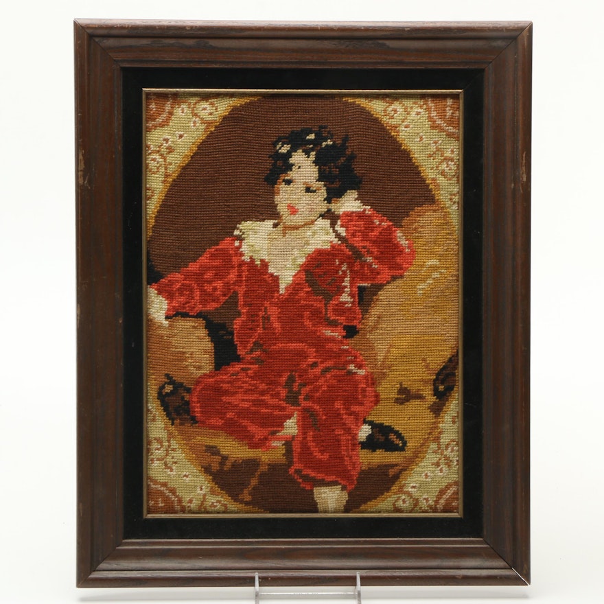 Needlepoint Embroidery of a Child