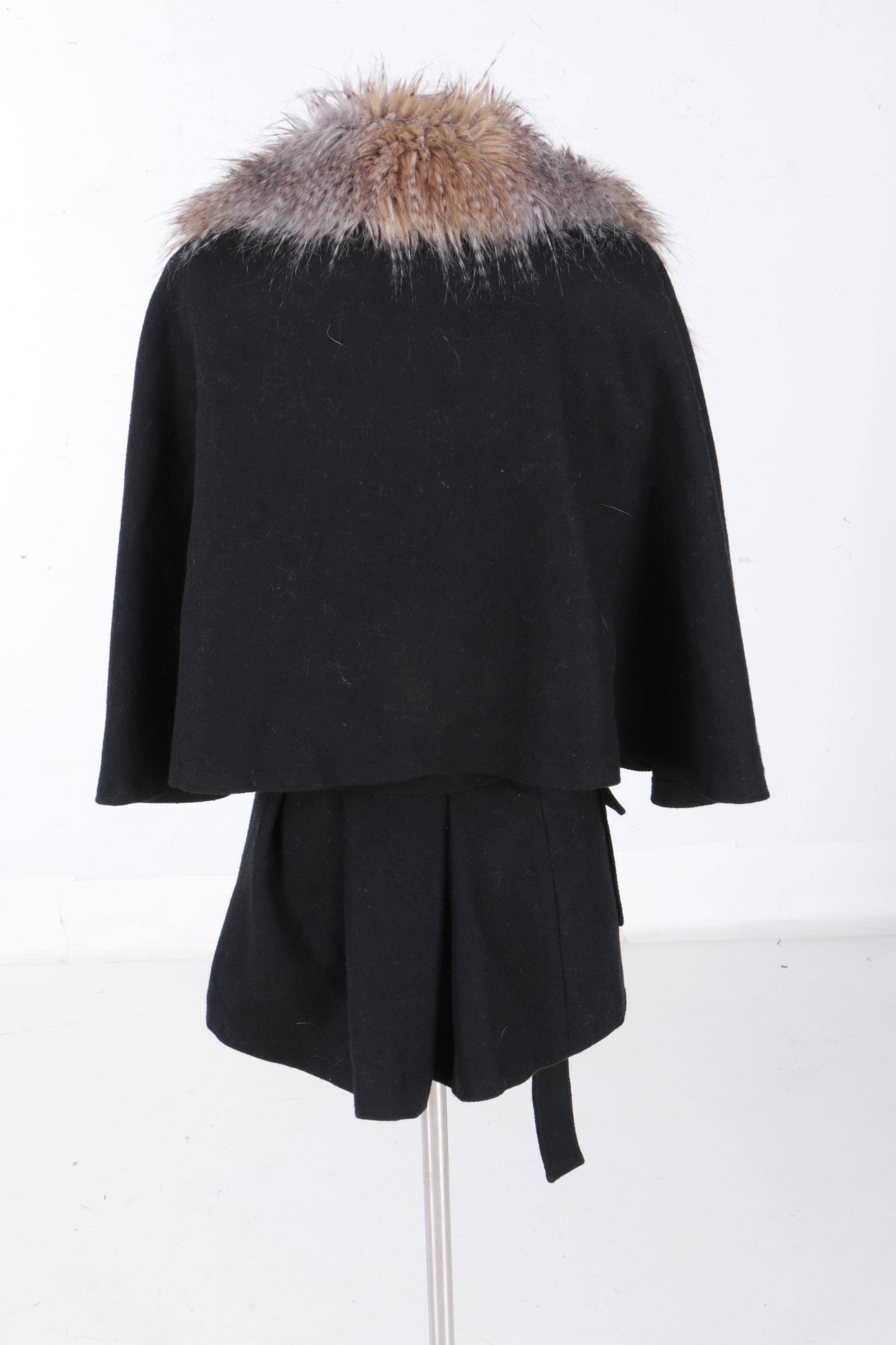 Donna Salyers' Fabulous Furs Faux Fur Trimmed Coat