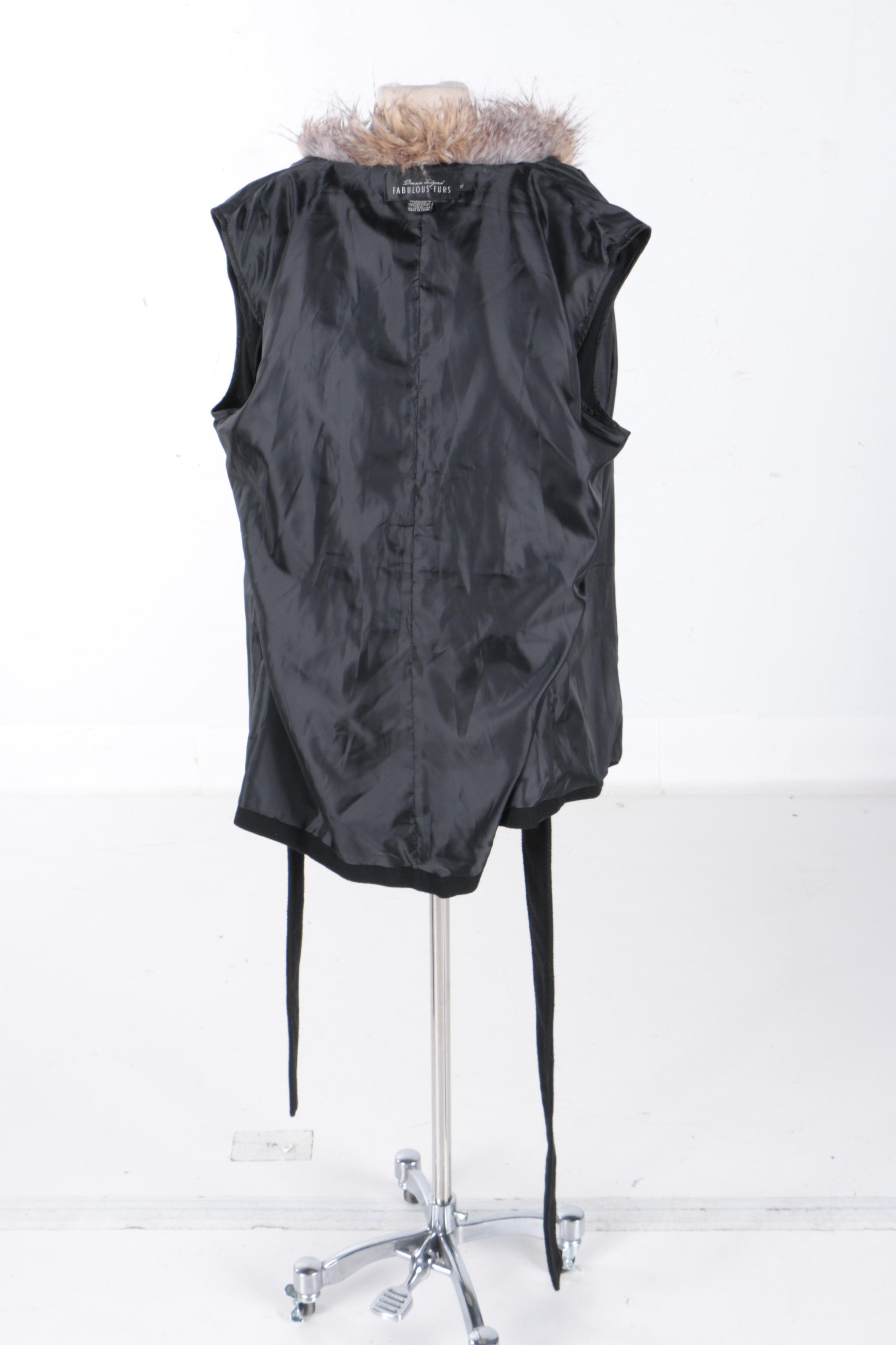 Donna Salyers' Fabulous Furs Faux Fur Trimmed Coat