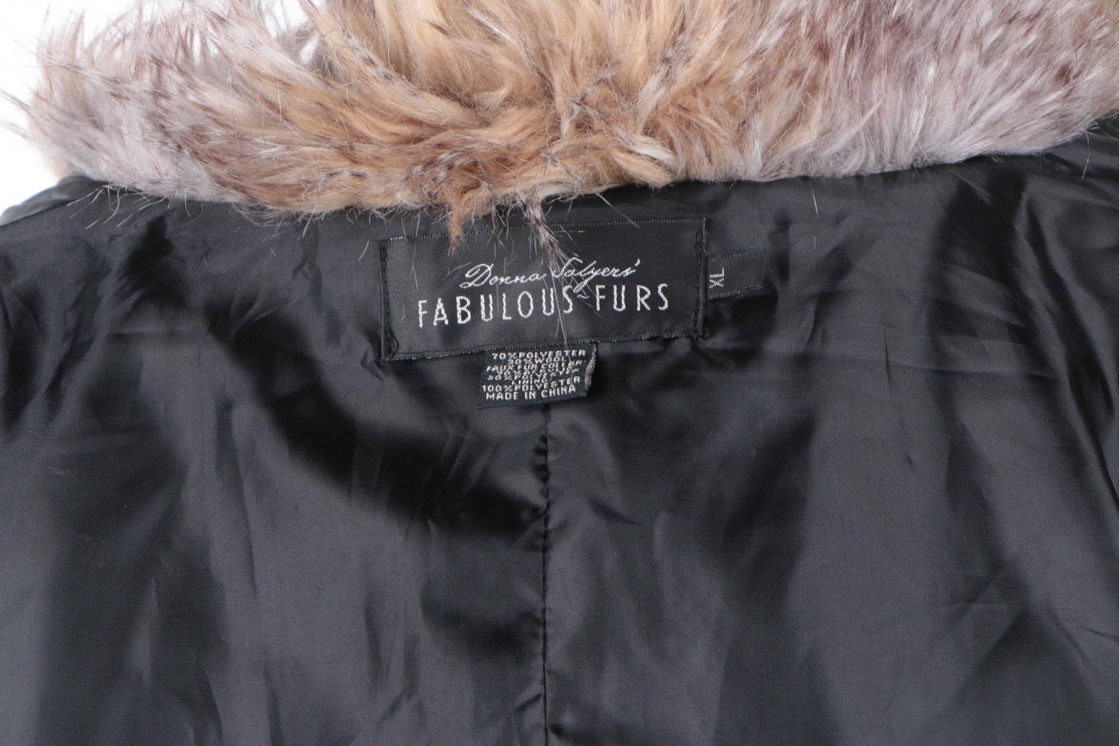 Donna Salyers' Fabulous Furs Faux Fur Trimmed Coat