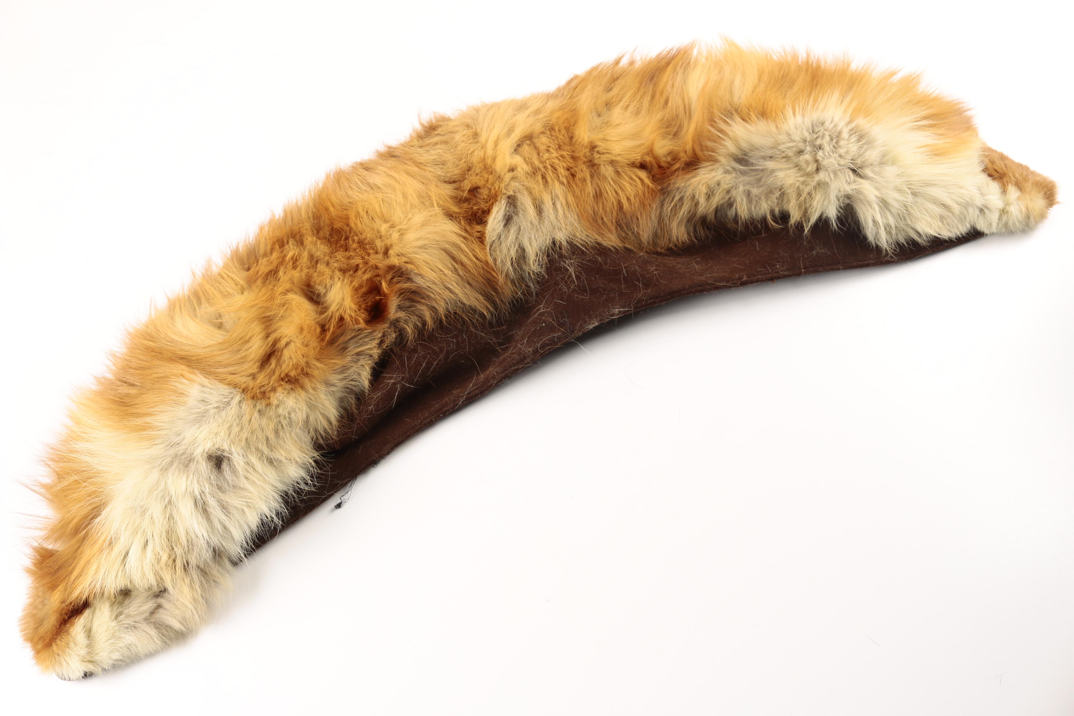 Fox Fur Collar and Leather Gloves