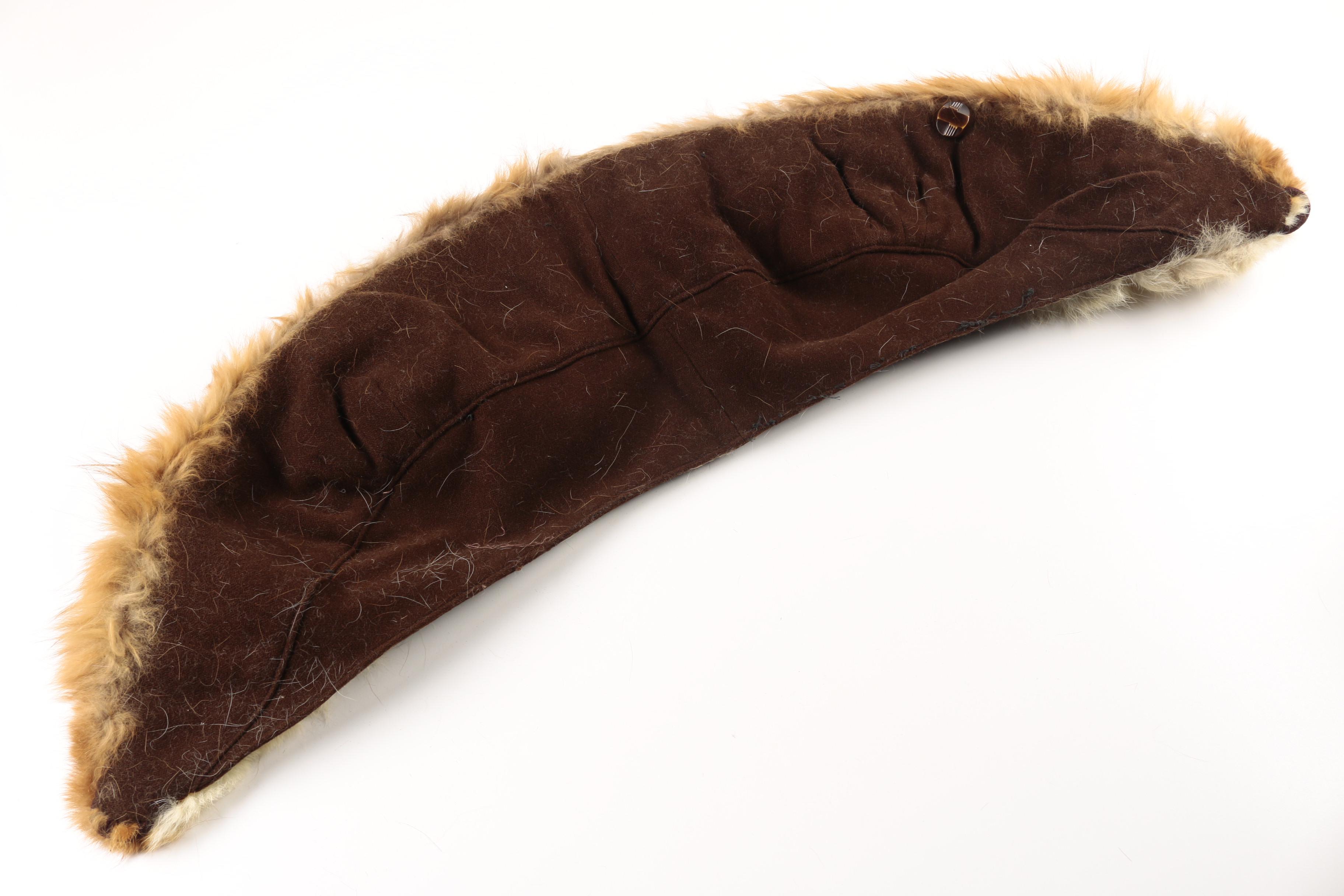 Fox Fur Collar and Leather Gloves