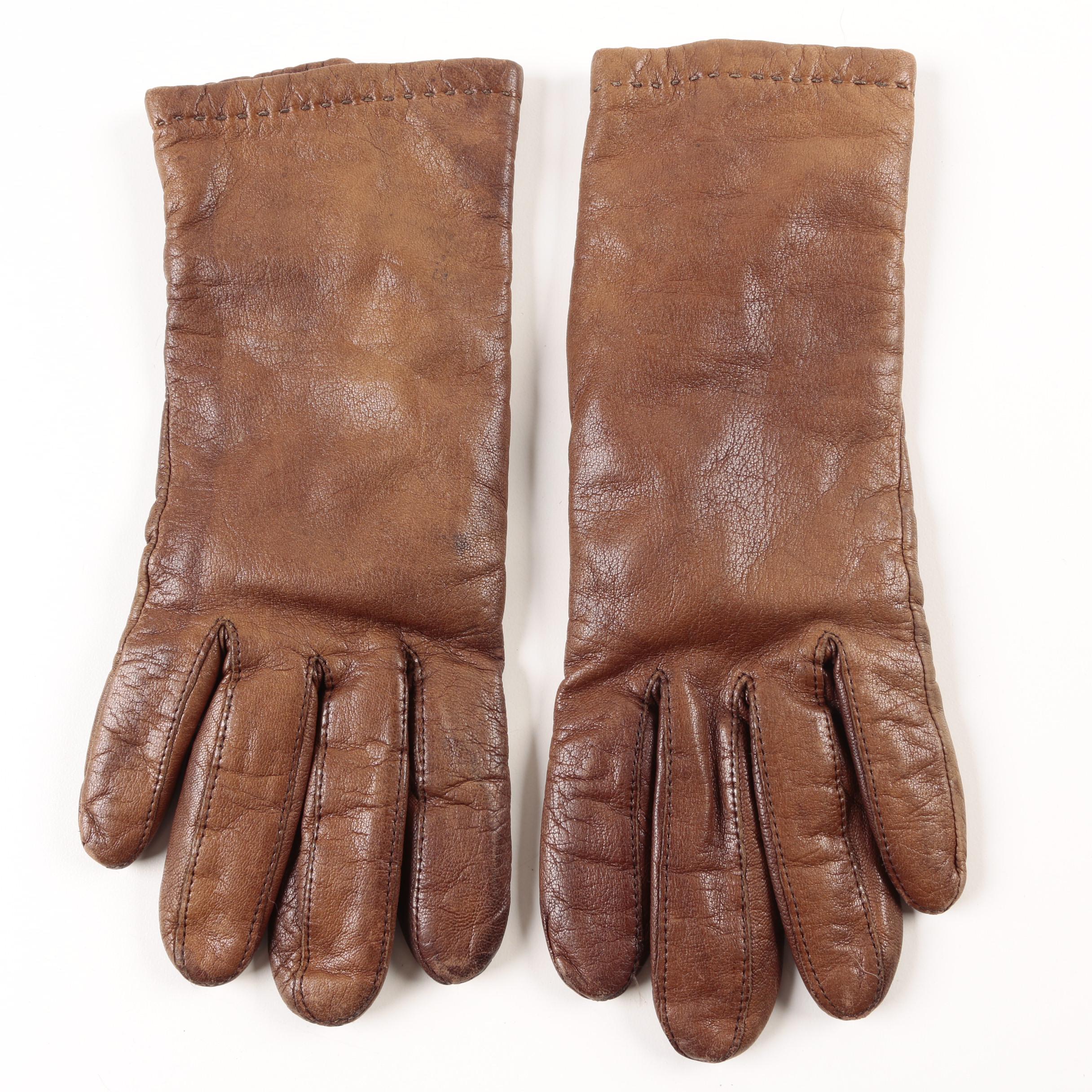 Fox Fur Collar and Leather Gloves