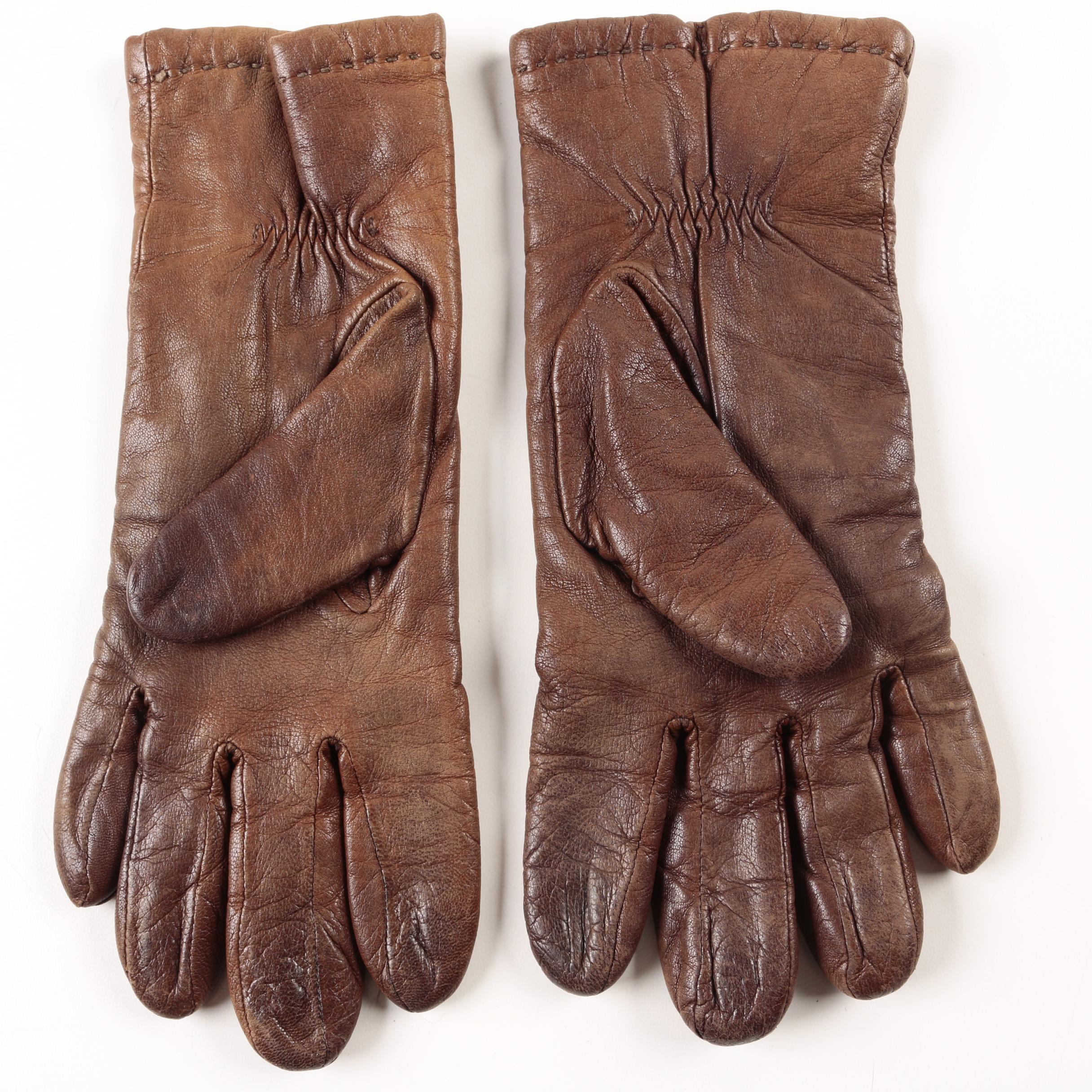 Fox Fur Collar and Leather Gloves