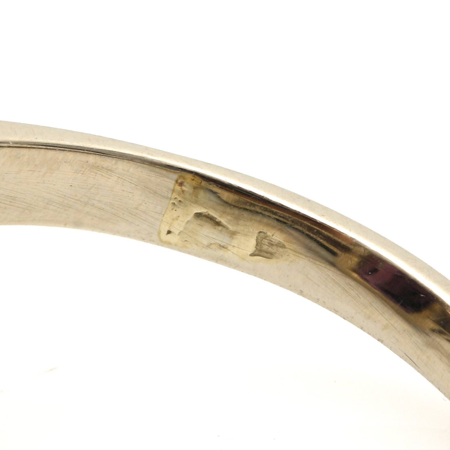 14K White Gold Amethyst and Diamond Ring