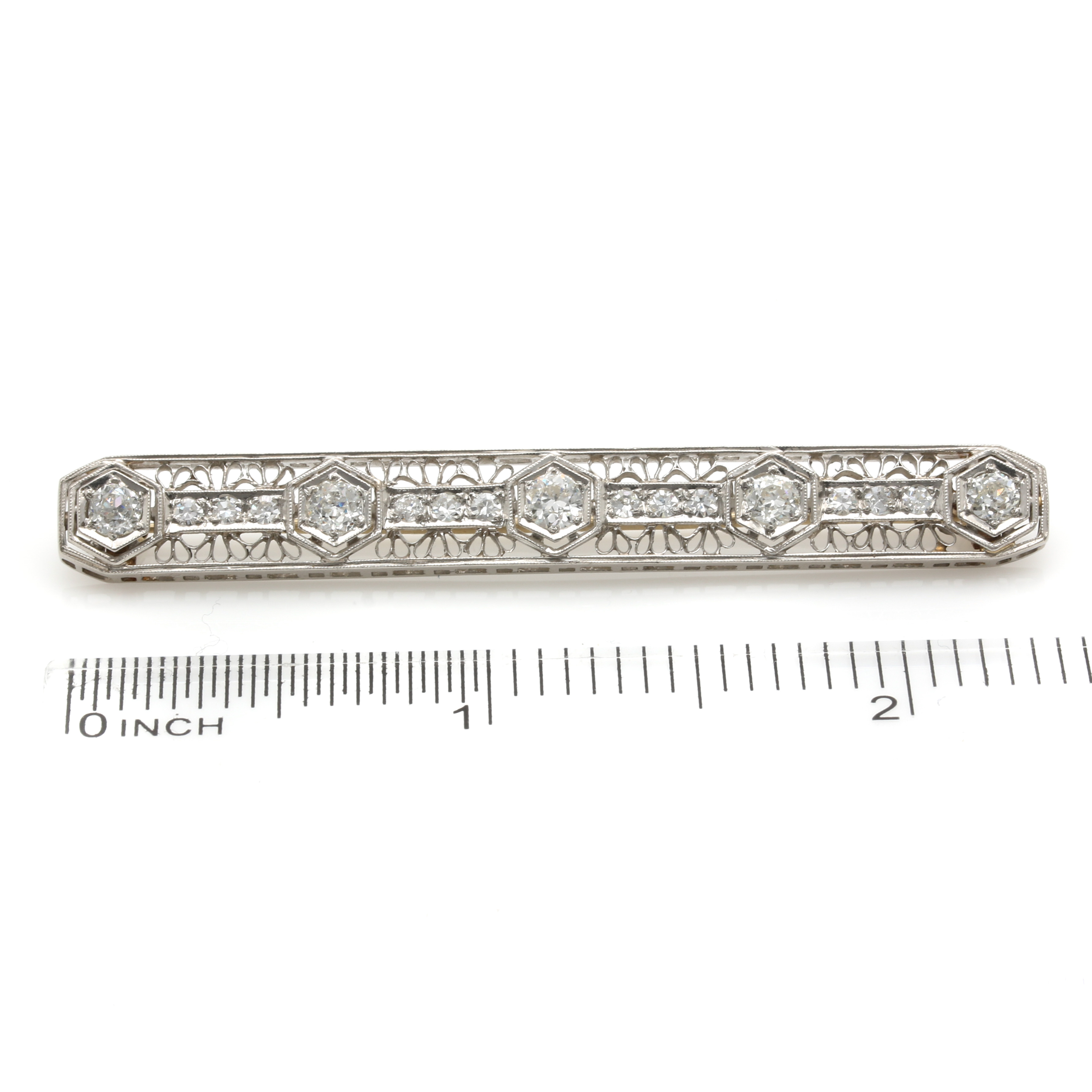 Edwardian Platinum 1.02 CTW Diamond Brooch