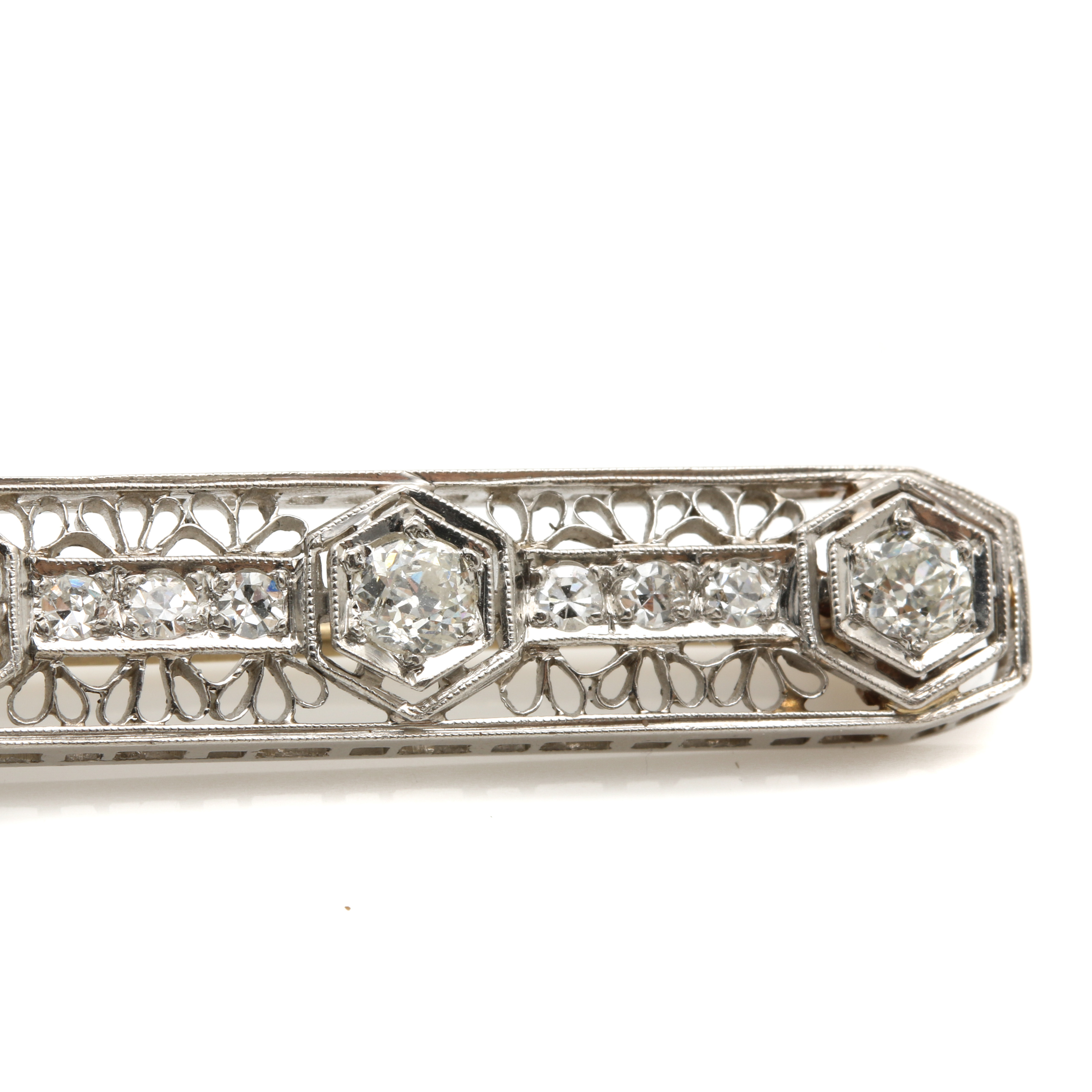 Edwardian Platinum 1.02 CTW Diamond Brooch