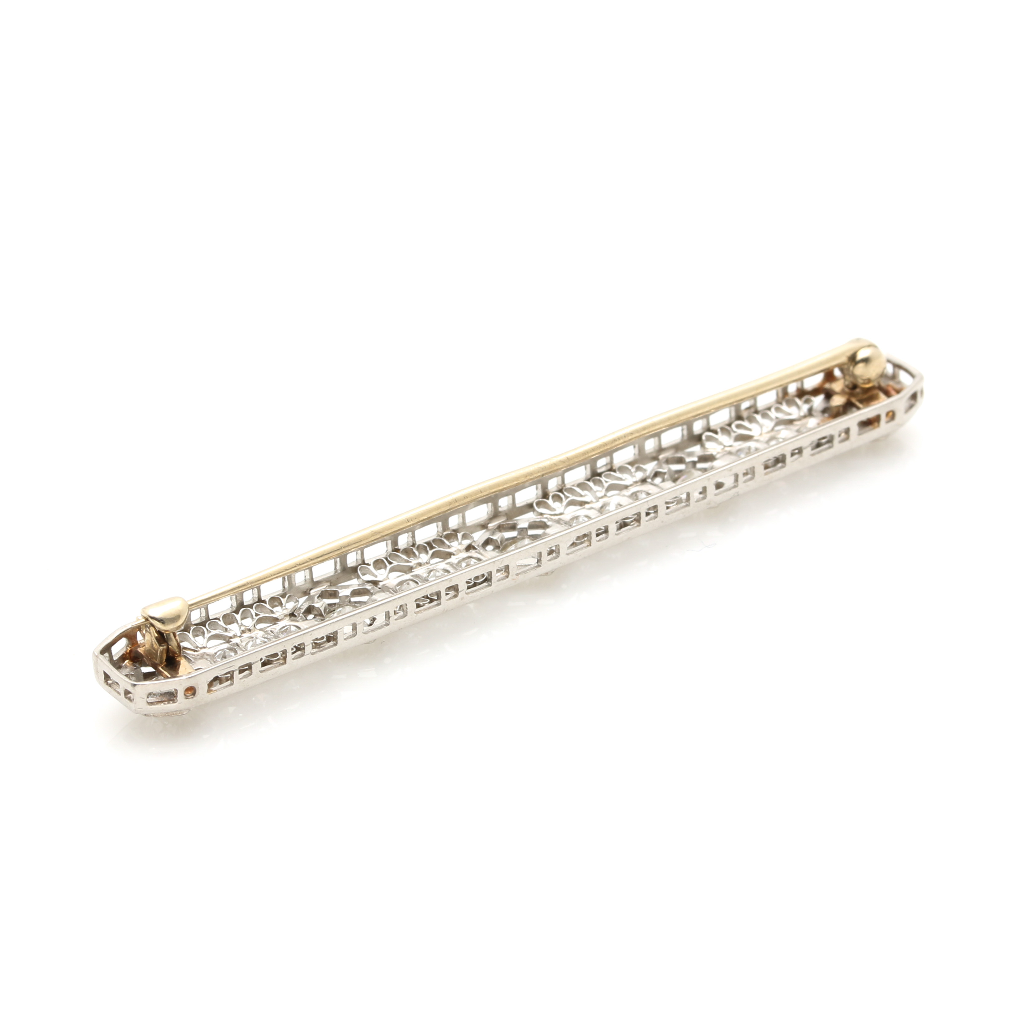 Edwardian Platinum 1.02 CTW Diamond Brooch
