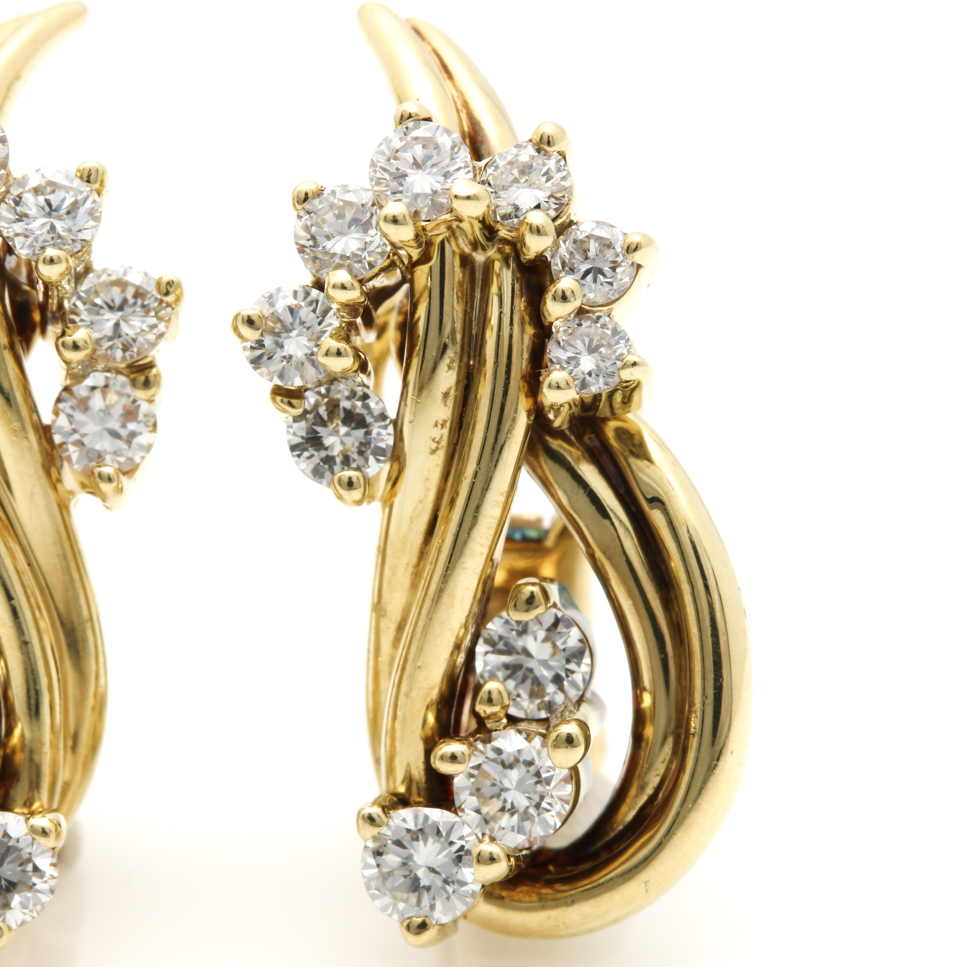 Gucci 18K Yellow Gold 1.08 CTW Diamond Earrings