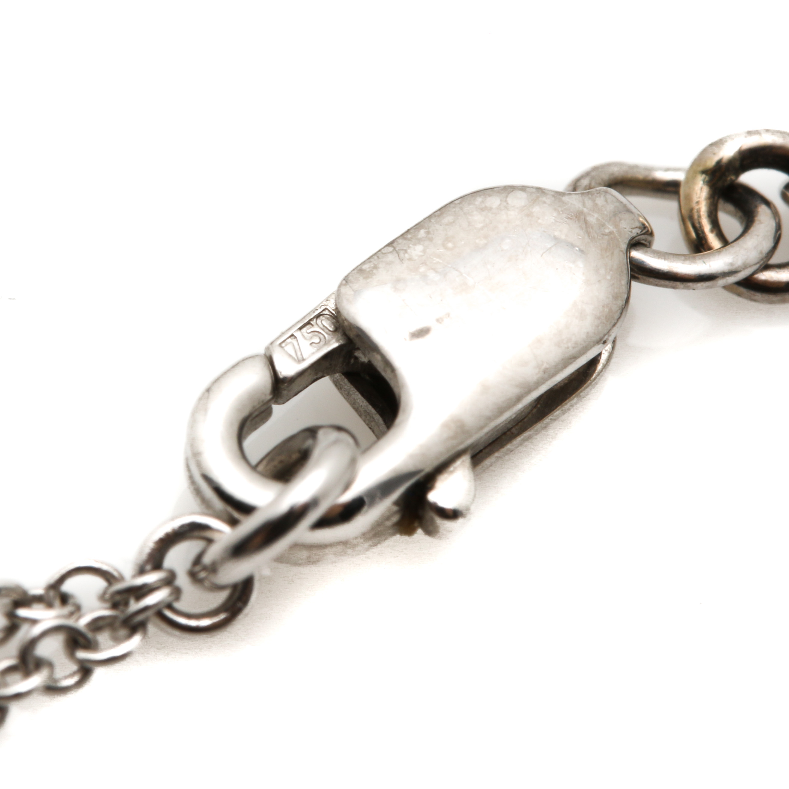 18K White Gold 2.05 CTW Diamond Inverted Triangle Pendant Necklace