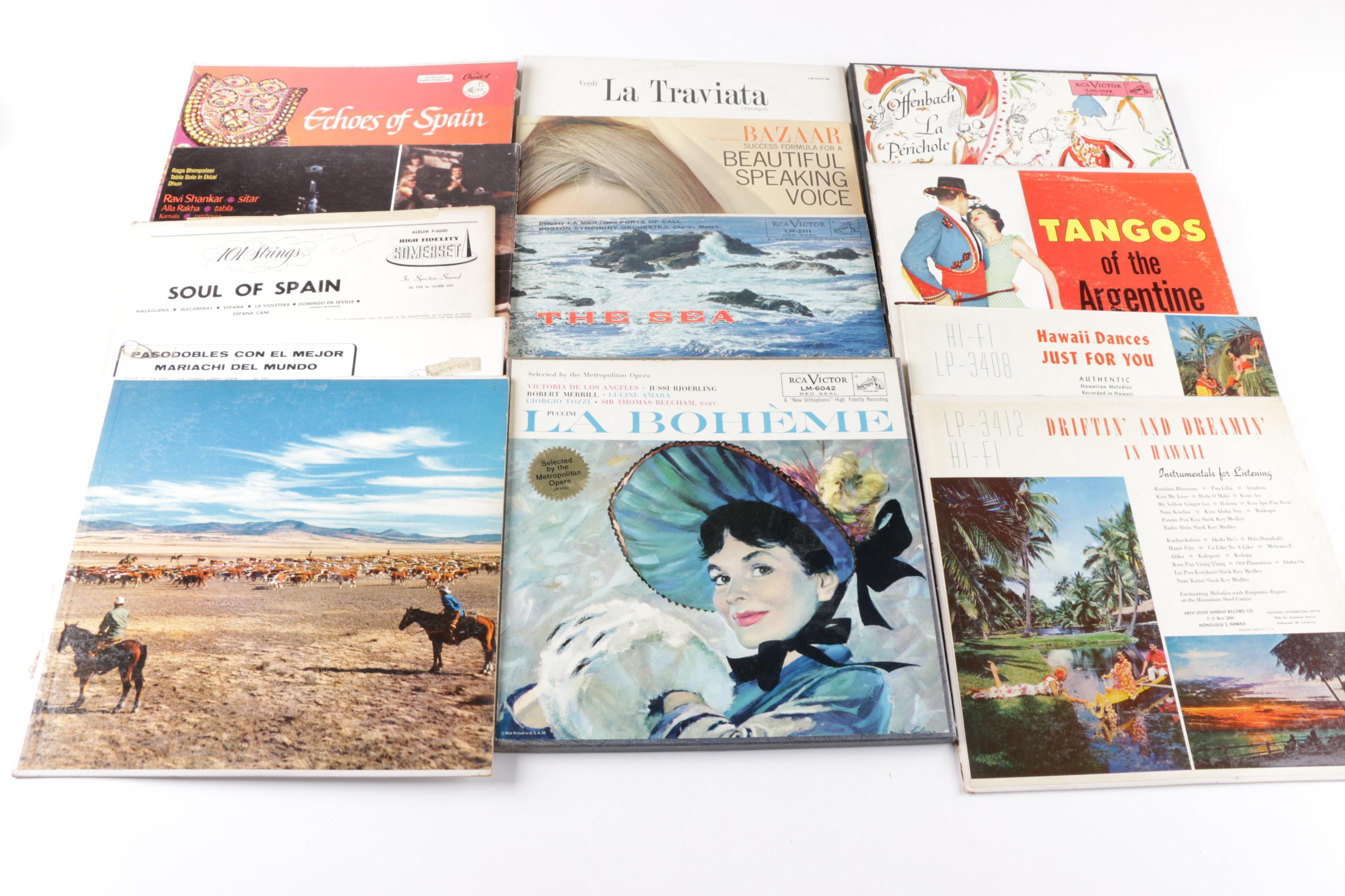 International and Hawaiian Theme Easy Listening LPs