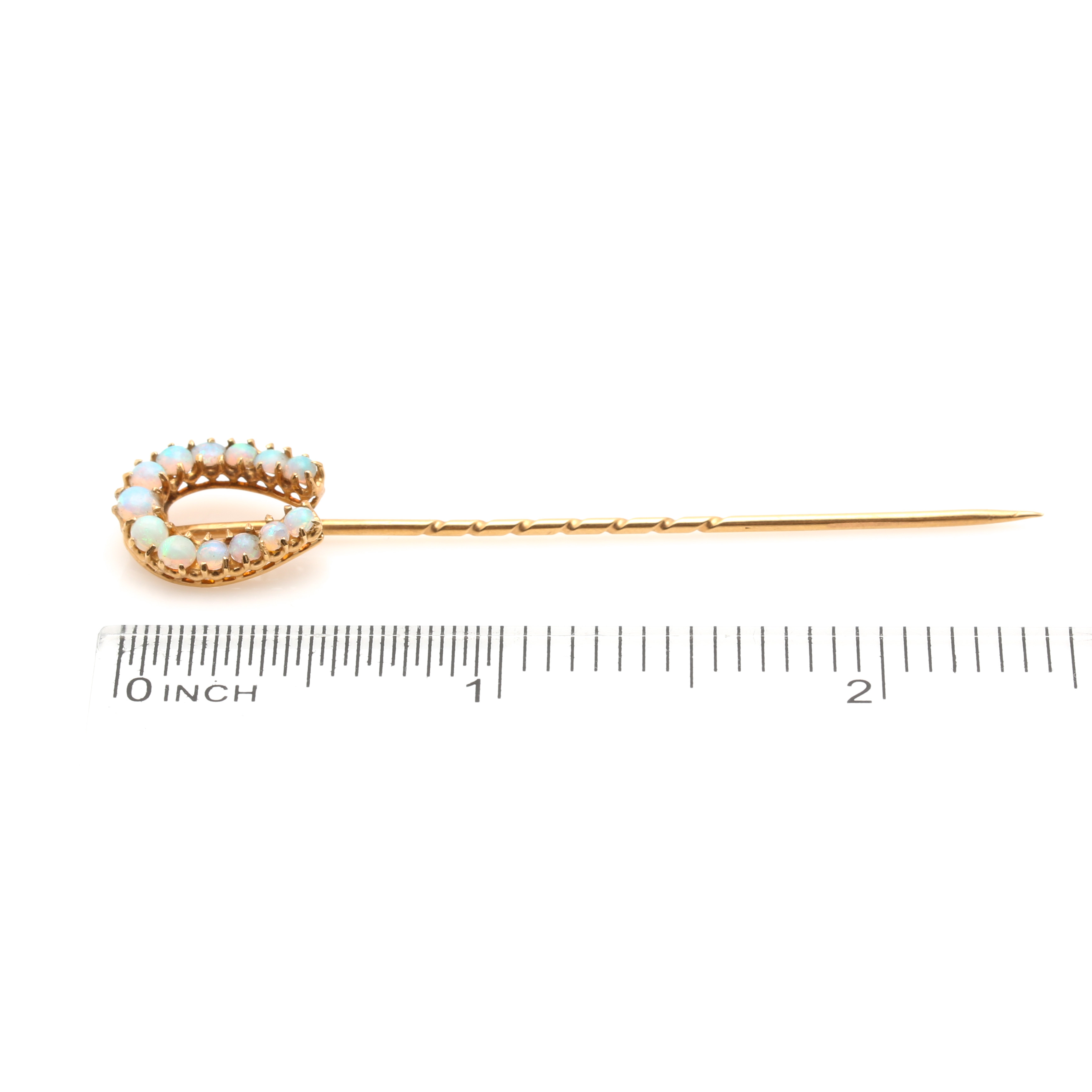 Victorian 18K Yellow Gold Opal Horseshoe Stick Pin