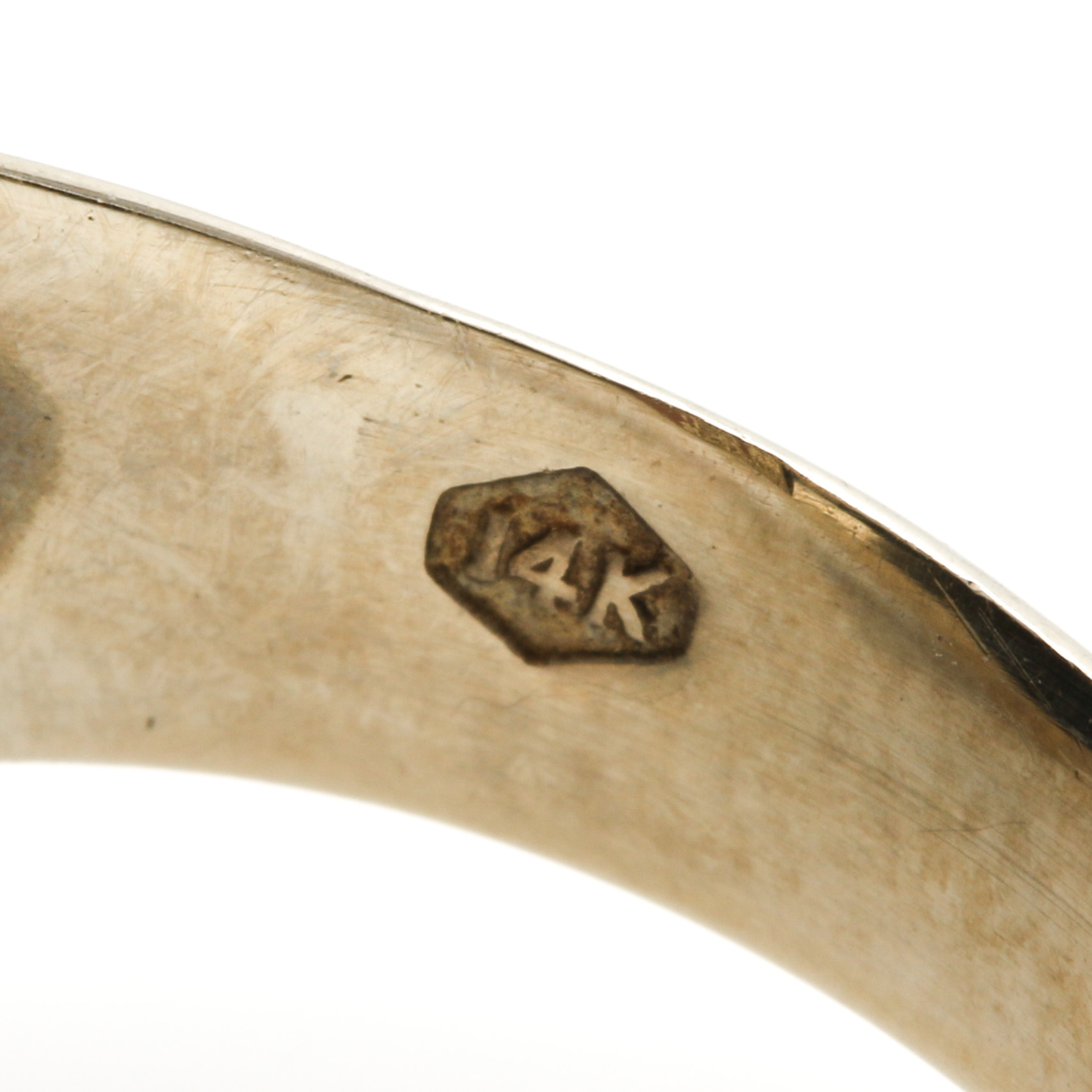 14K White Gold Onyx Cameo Ring