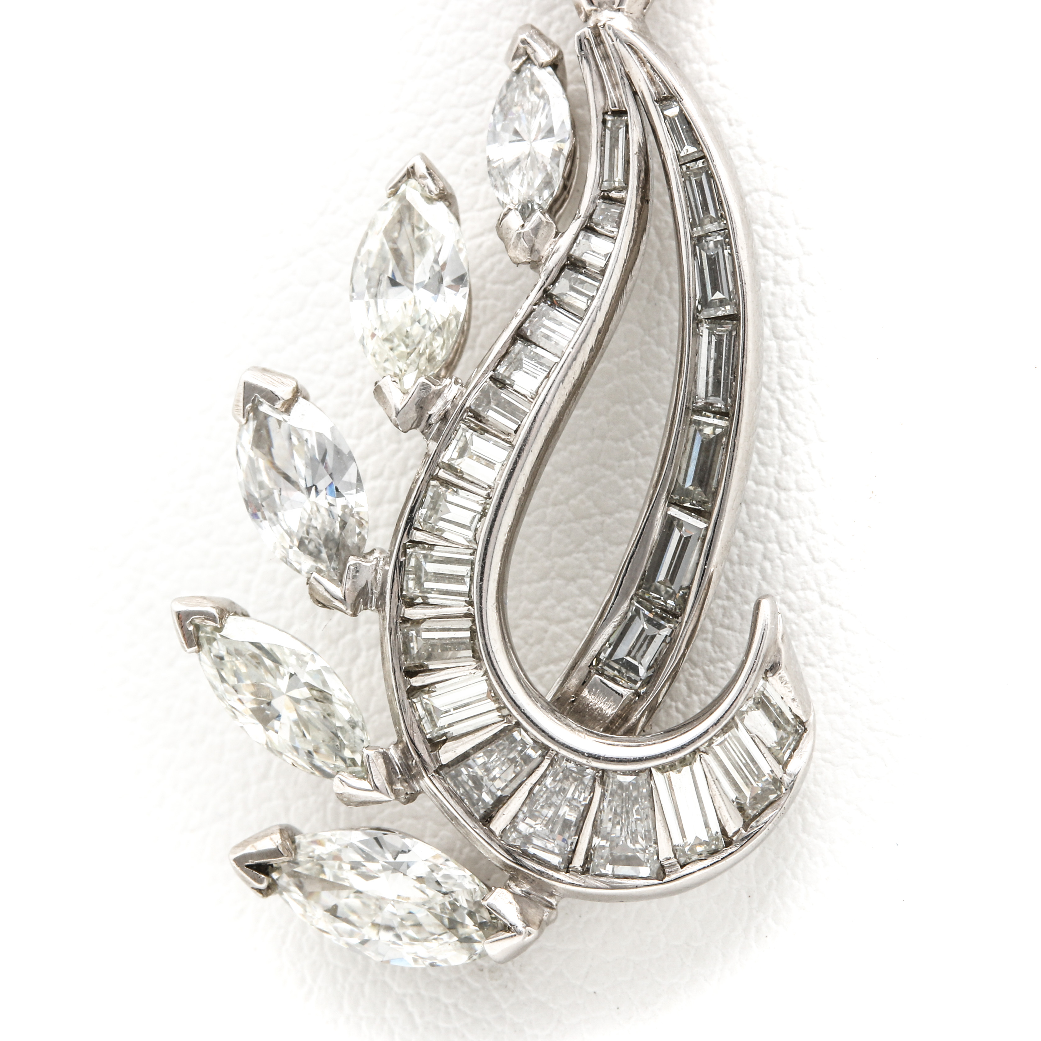 14K White Gold 3.25 CTW Diamond Pendant Necklace