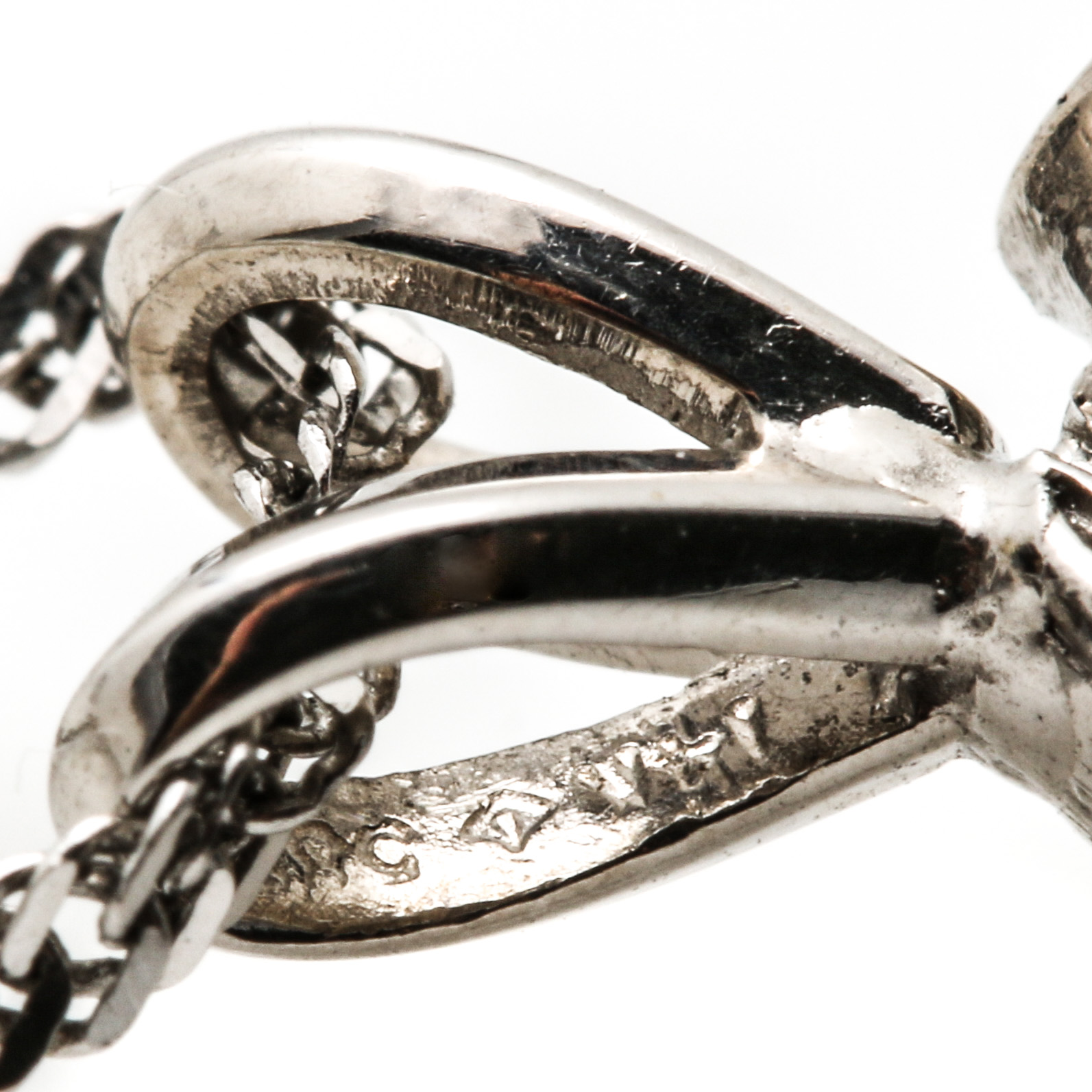 14K White Gold 3.25 CTW Diamond Pendant Necklace