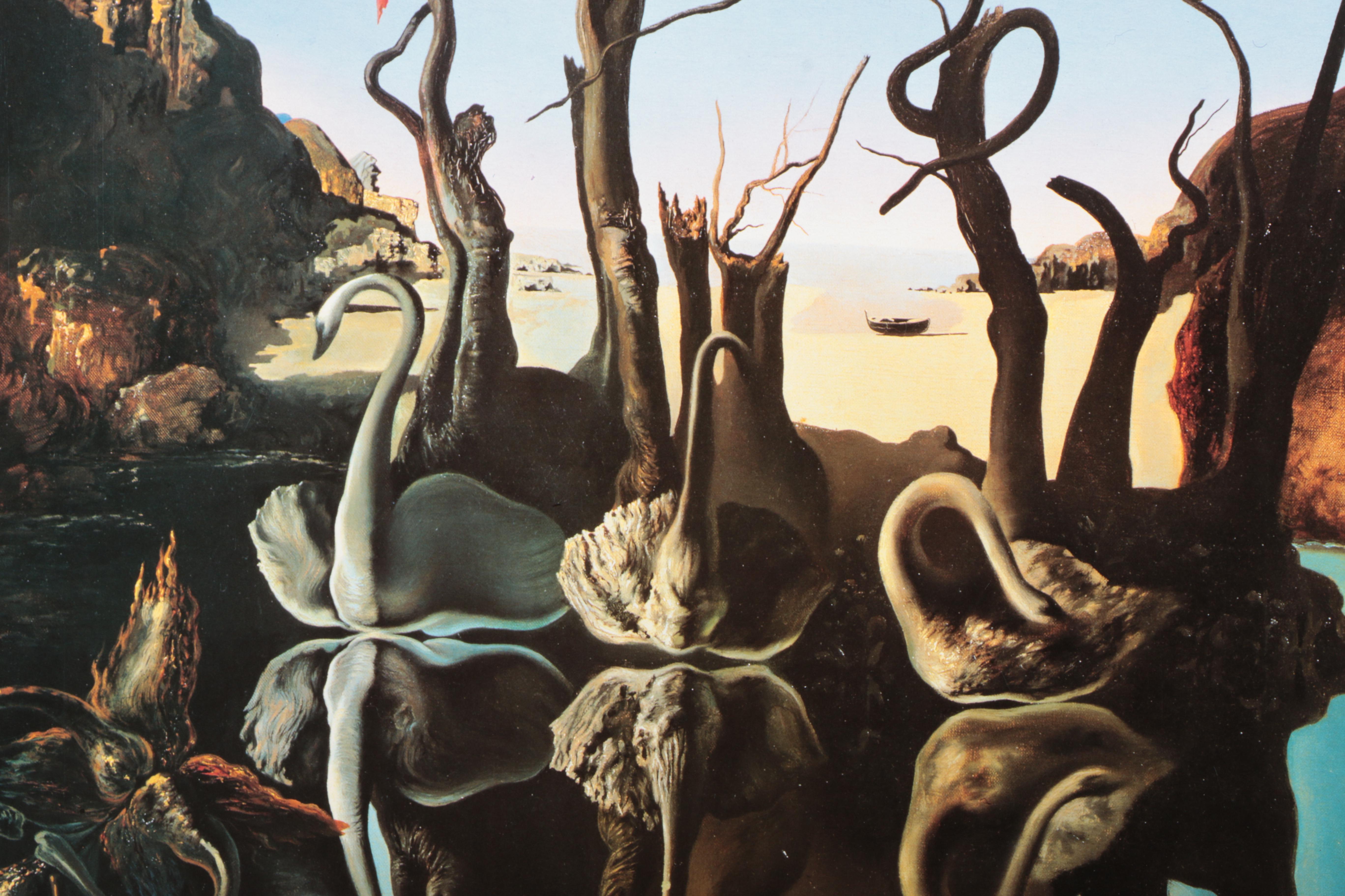 Offset Lithograph Poster After Salvador Dali "Swans Reflecting Elephants"